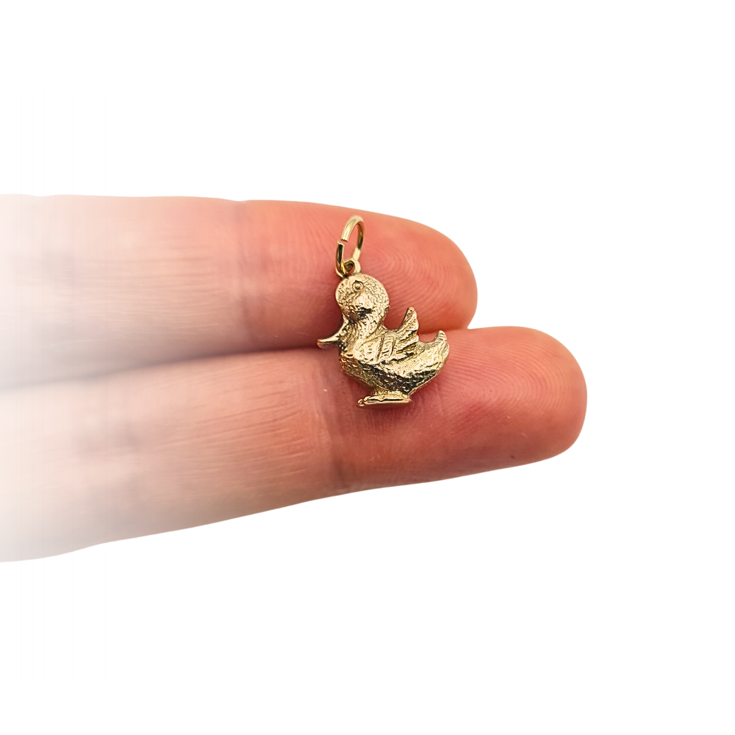 Tiny 9ct Gold Small Solid Duck Charm Pendant London 1993 Hallmarked
