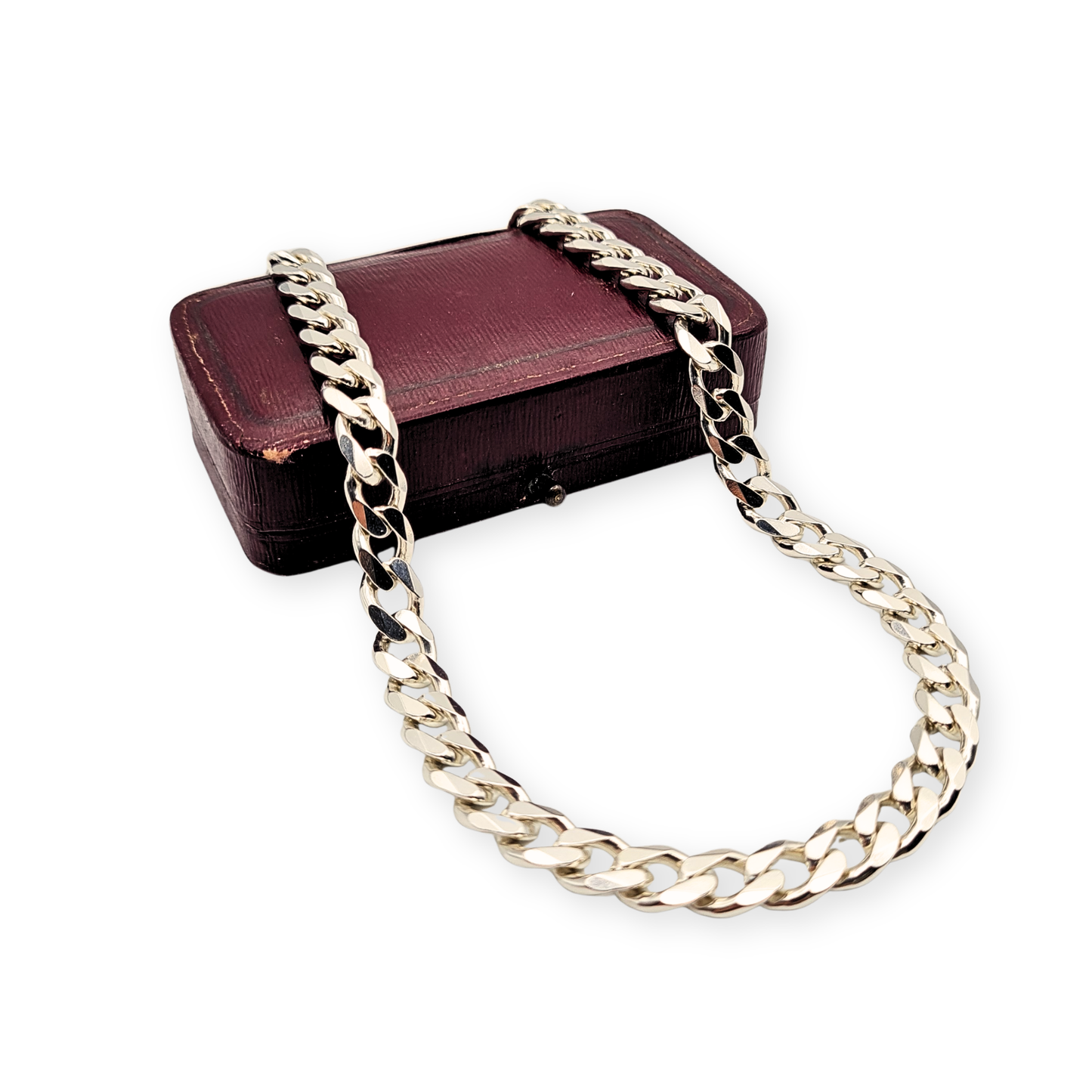 18" Silver Curb Chain Necklace,  Hallmarked 925, 0ver 40g