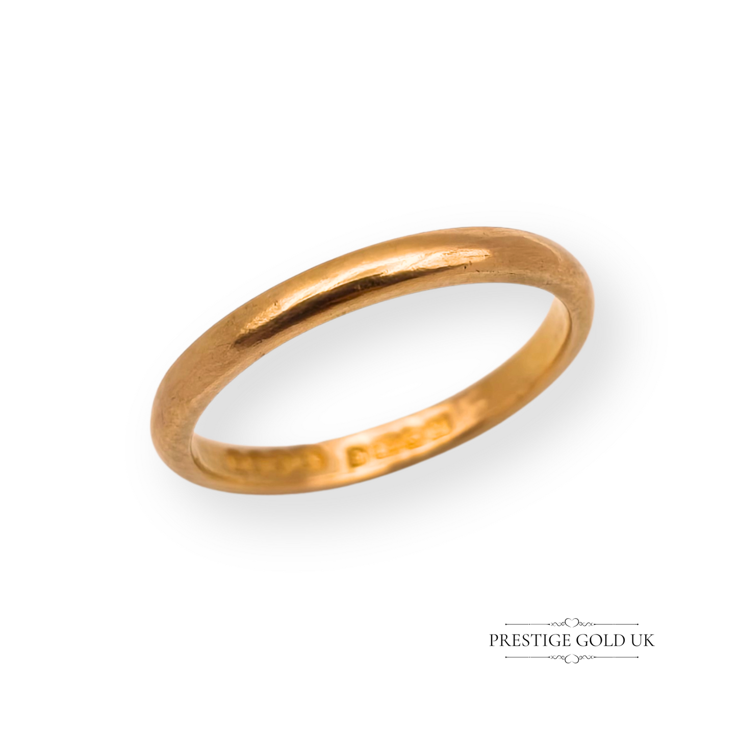 22ct Solid Yellow Gold Wedding Band, 1948, Size UK M 1/2 - US 6 1/2,
