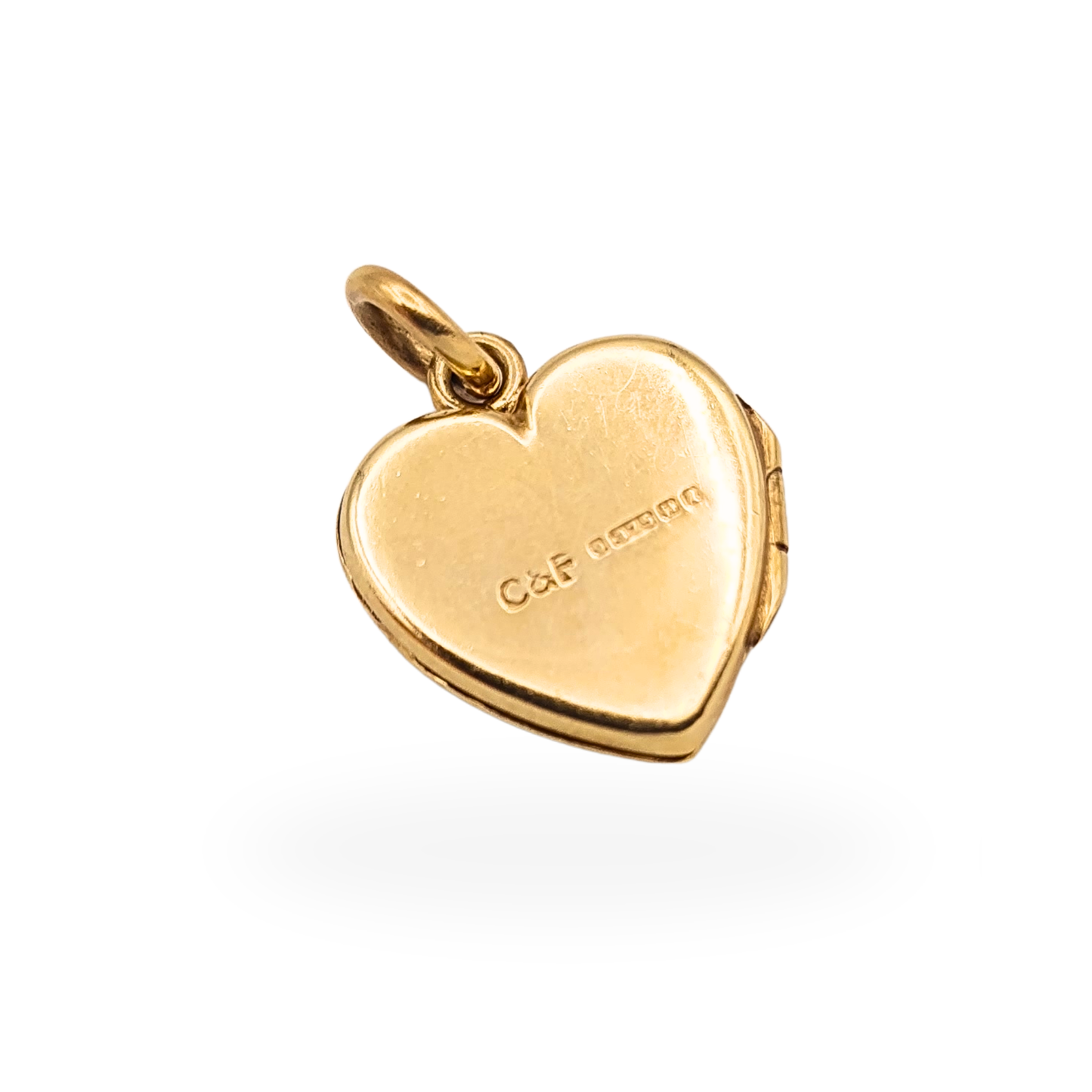9ct Gold Heart Photo Locket Pendant Engraved Birmingham Hallmarked