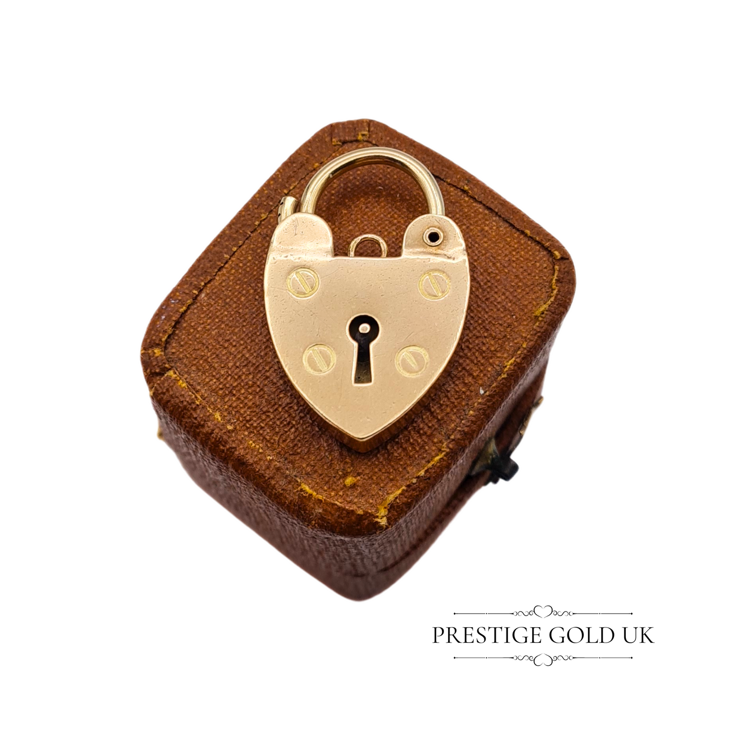 Vintage 9ct Yellow Gold Heart Padlock, Fully British Hallmarked, London 1983