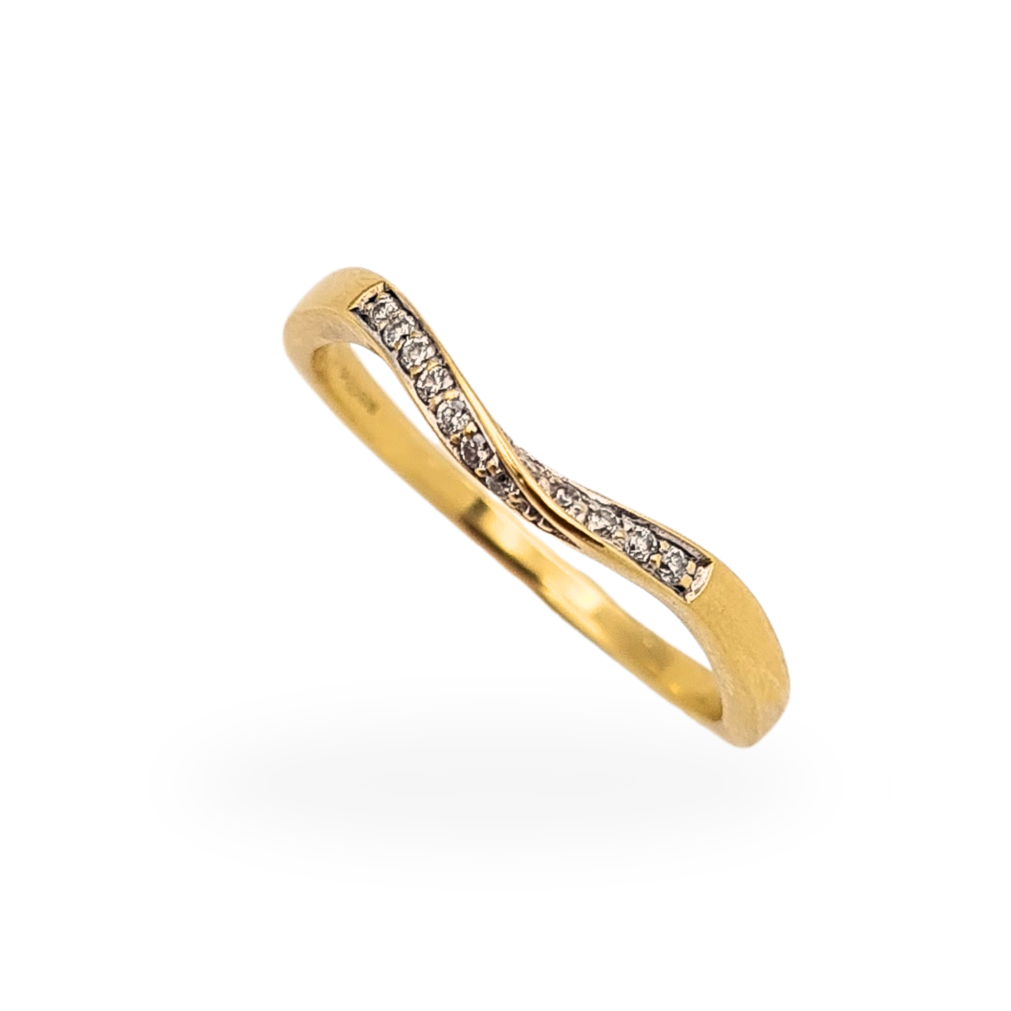 Quality 18ct Gold Diamond Twist Eternity Ring Band UK Q US 8.25