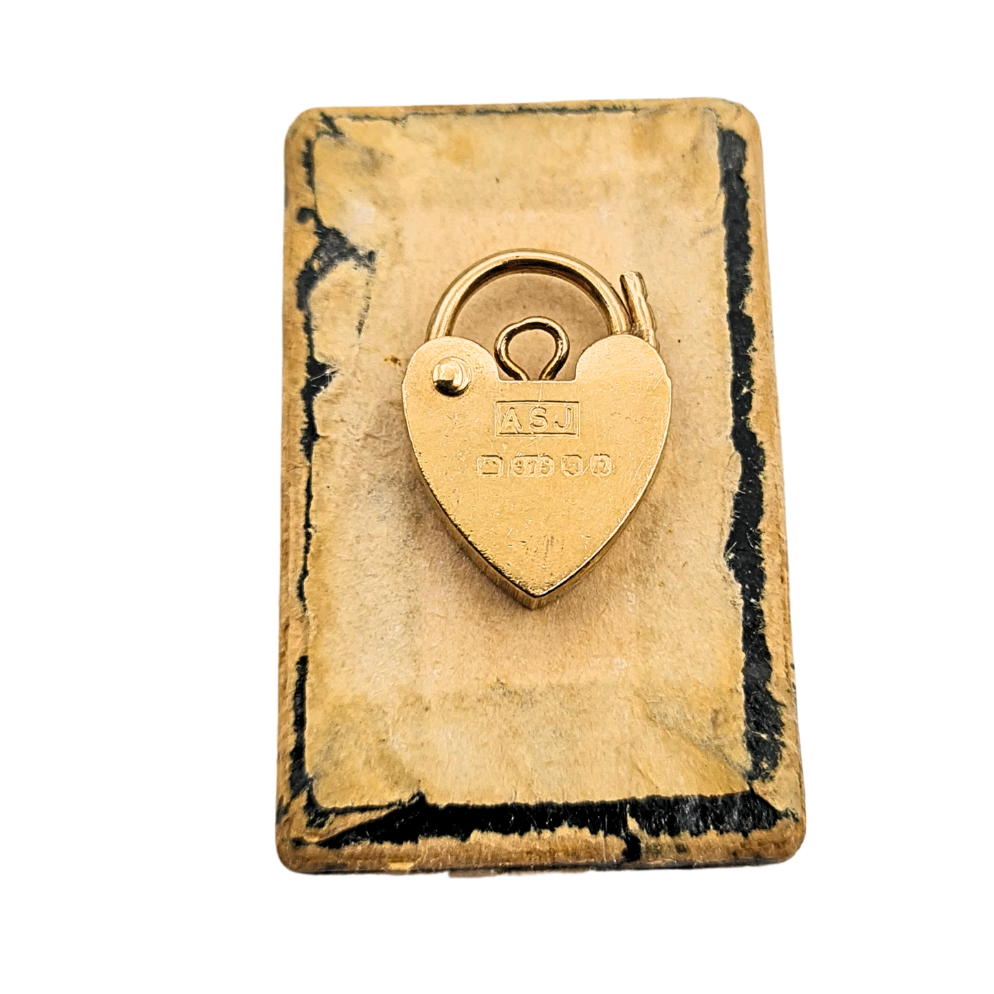 9ct Gold Heart Padlock Charm, ASJ, London 1991