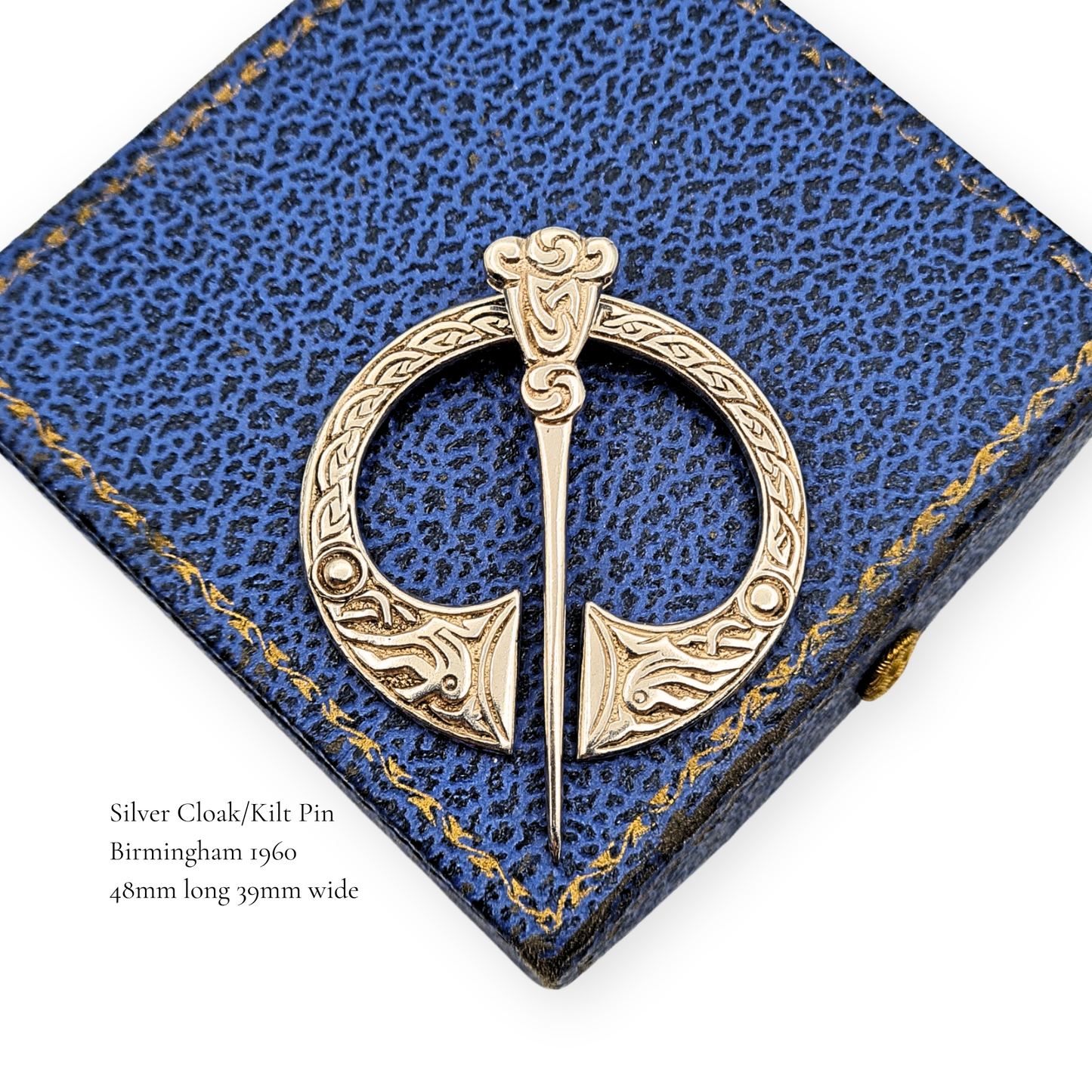 Scottish Silver Celtic Kilt Pin, F Narborough, Birmingham 1960, Hallmarked