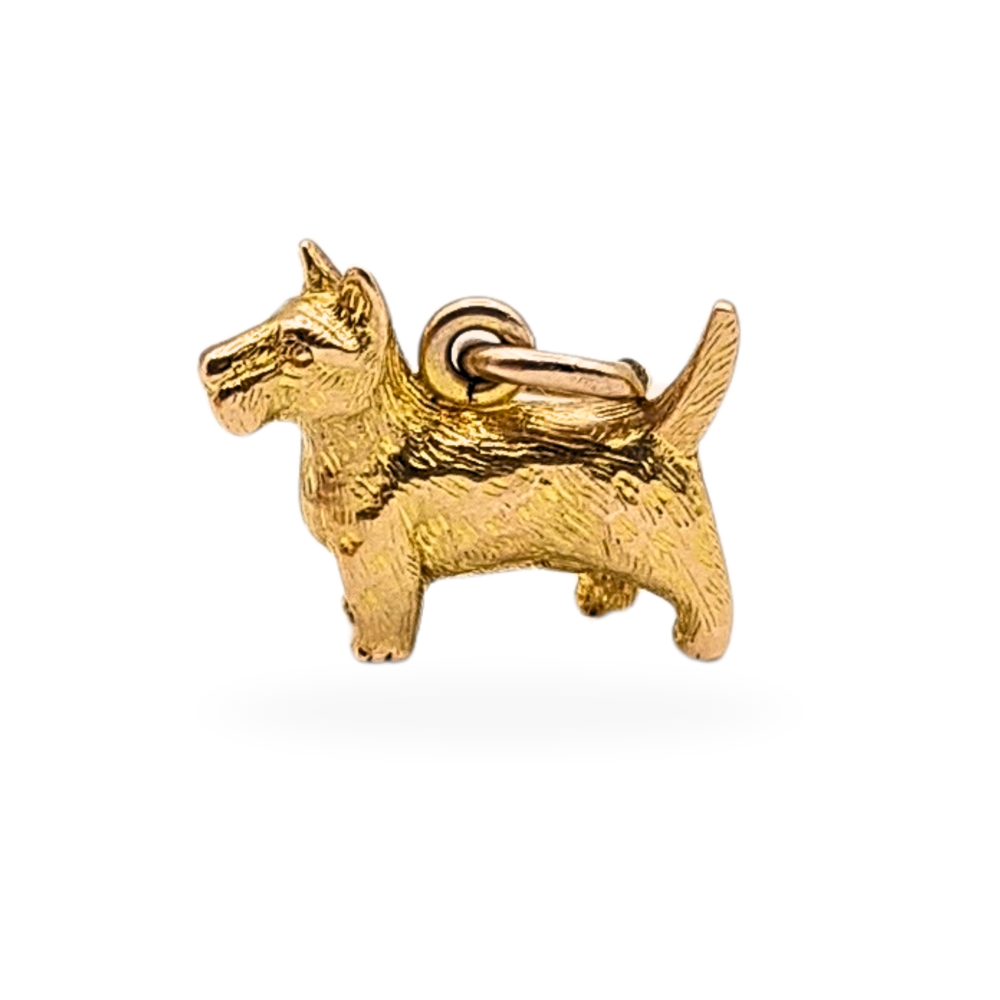 9ct Gold Tiny Scottie Dog Charm, 2g, Detailed 3D Terrier