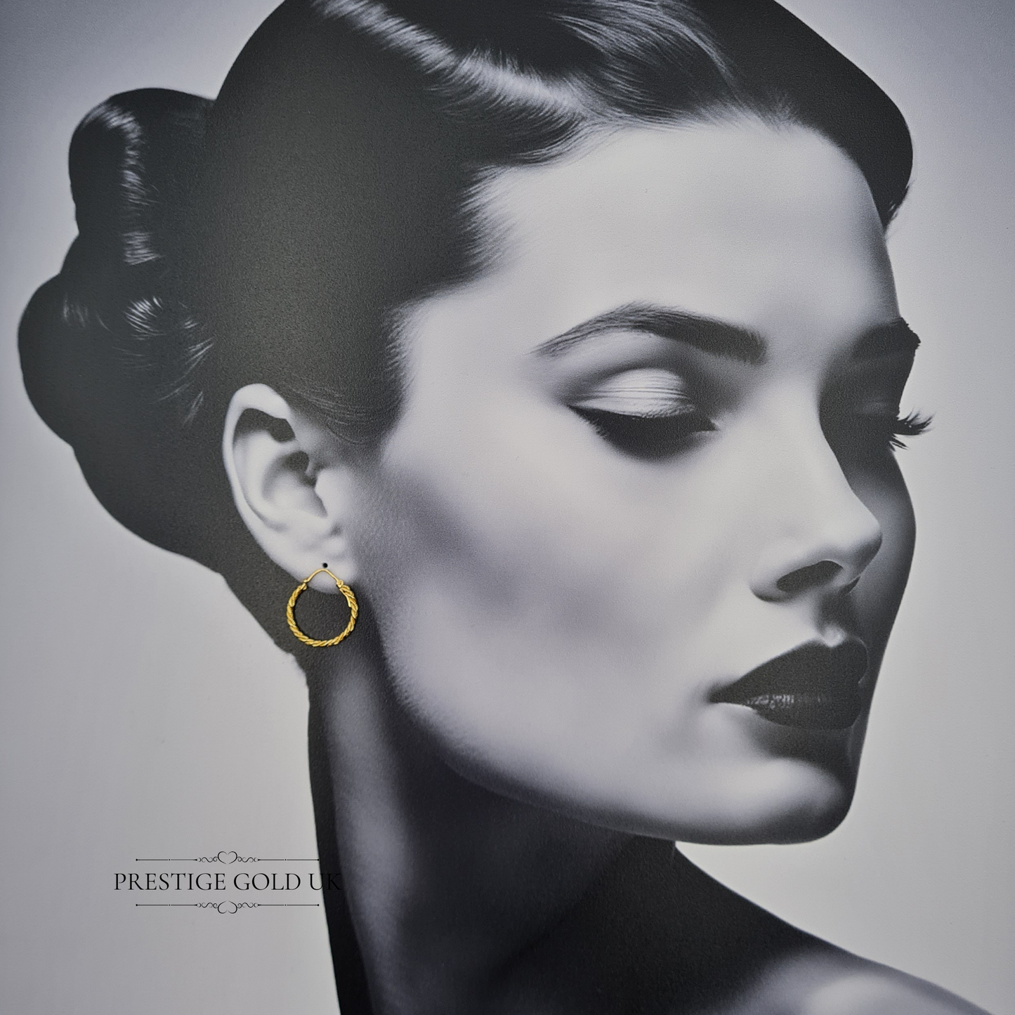 Quality 9ct Gold Rope Twist Hoop Earrings, Vintage 14mm Hoops With Twist Design