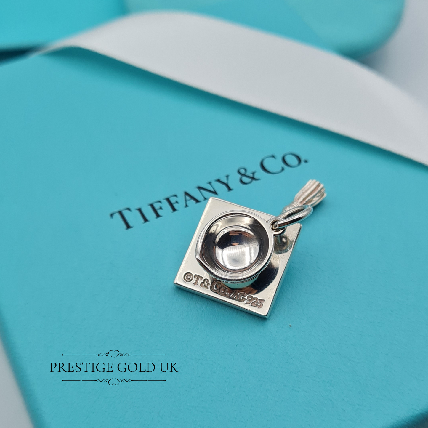 Vintage Tiffany & Co Silver Graduation Cap with Tassel Charm