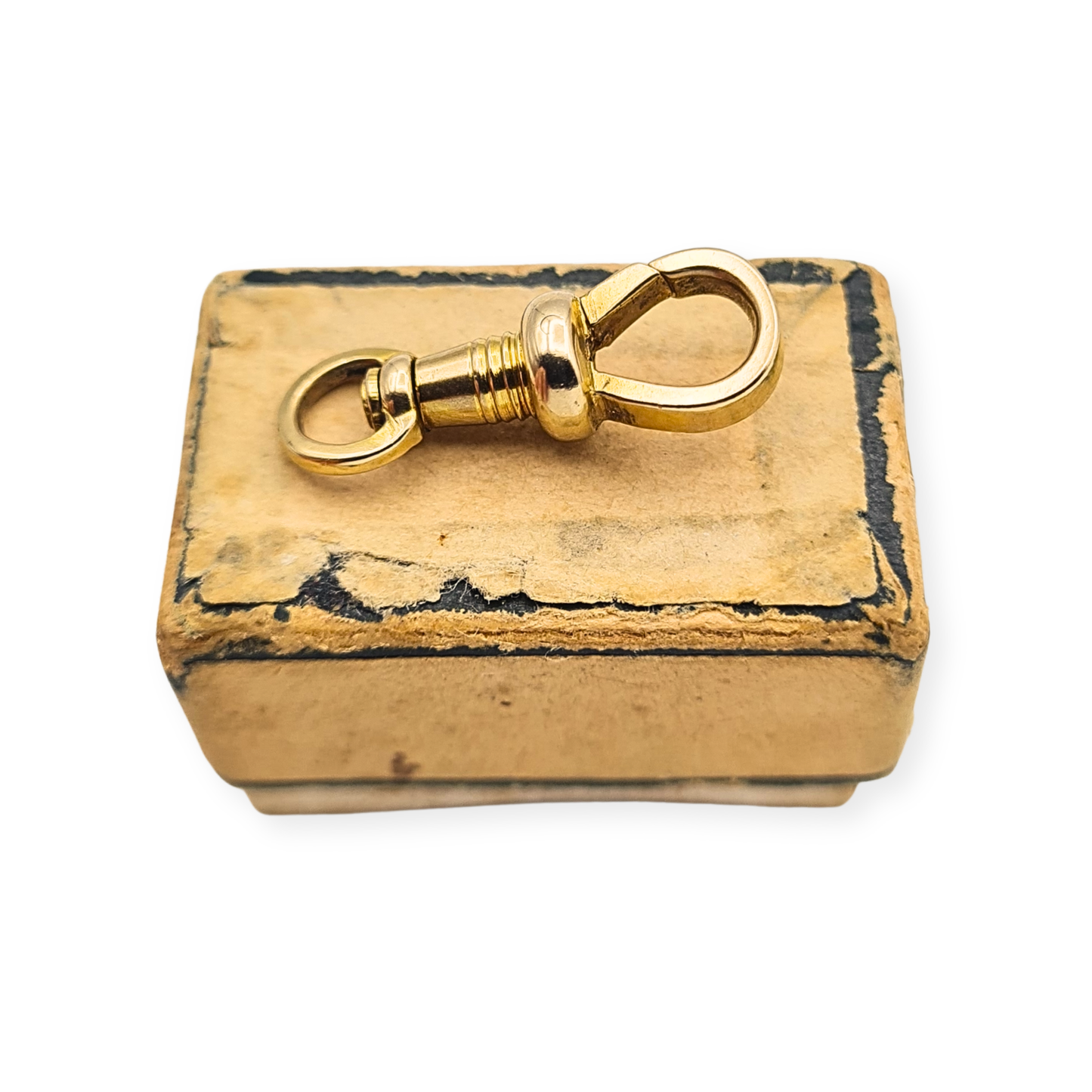 Unique 9ct Yellow Gold Solid Albert Chain Dog Clip Fixed  Watch Chain Clasp