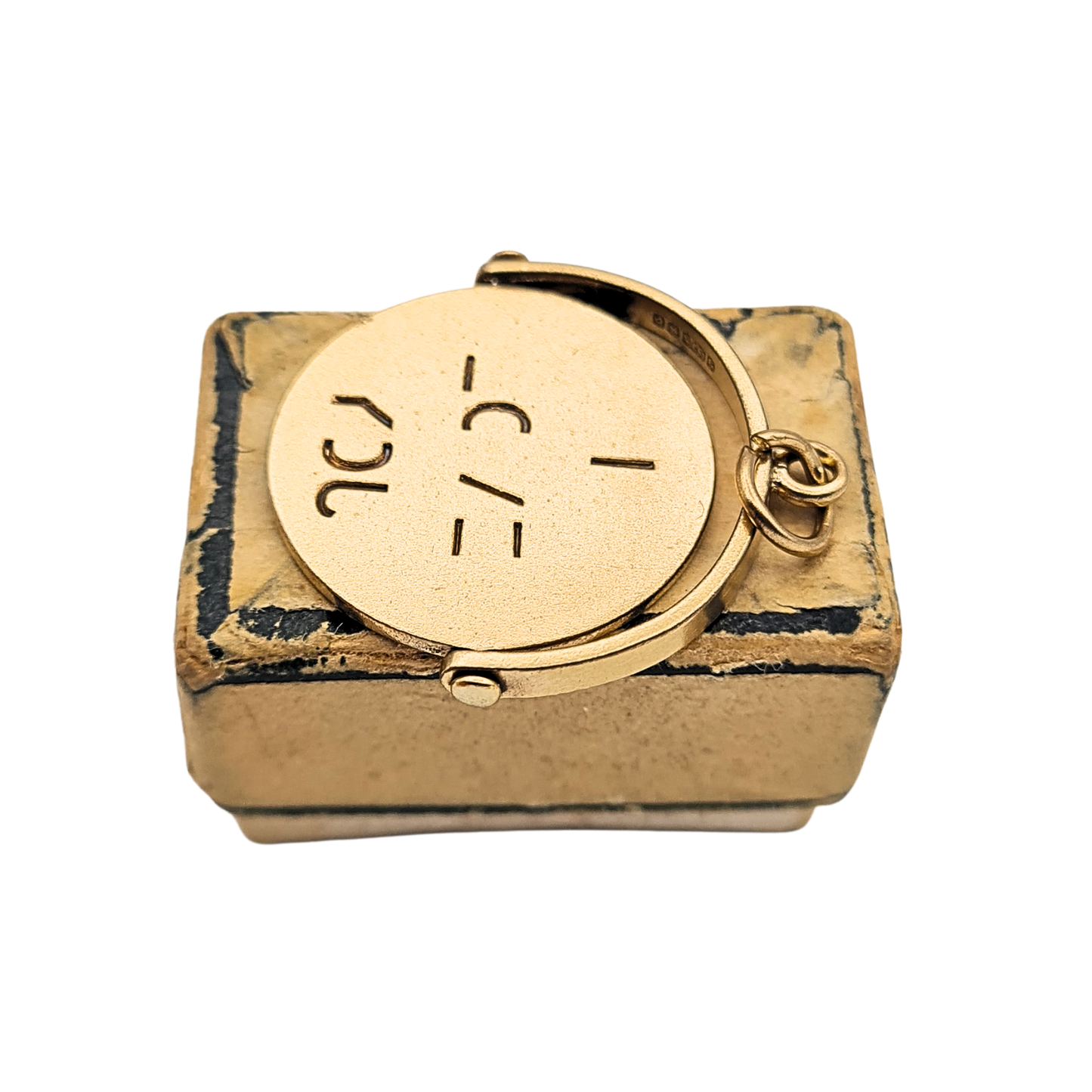 Large 9ct Gold Large Round Spinning Love Pendant.