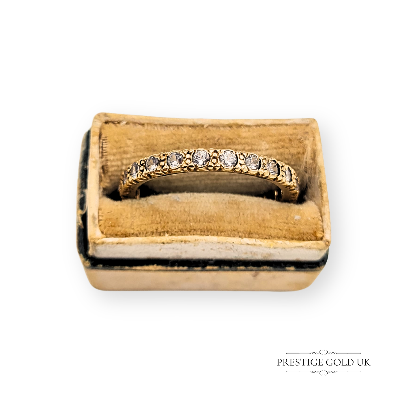 9ct Gold Spinel Eternity Ring, UK O, US 7 Vintage Stacking Ring