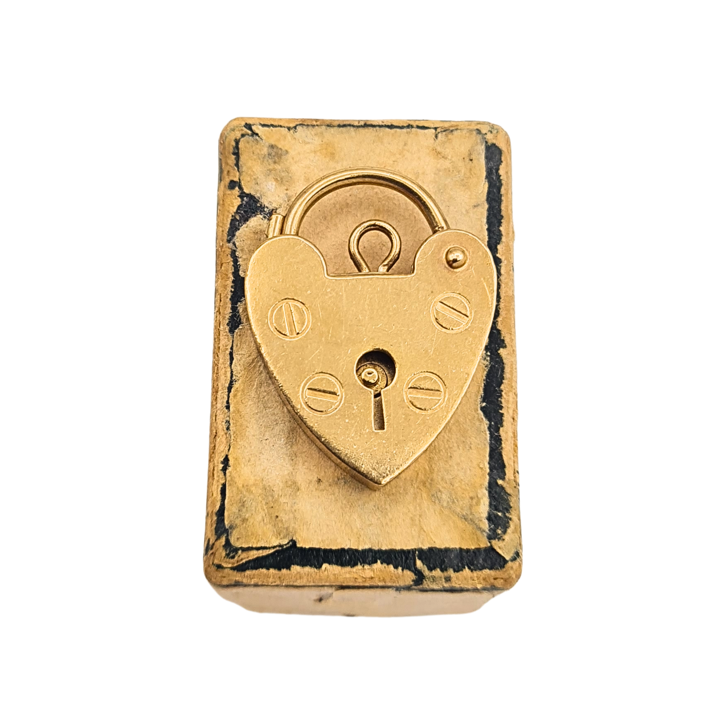 9ct Gold Vintage Heart Padlock Clasp London 1976 Yellow Gold Lock Charm