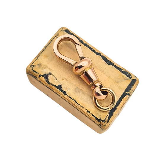 Large antique 9ct rose gold Albert chain dog clip clasp with secure spring closure