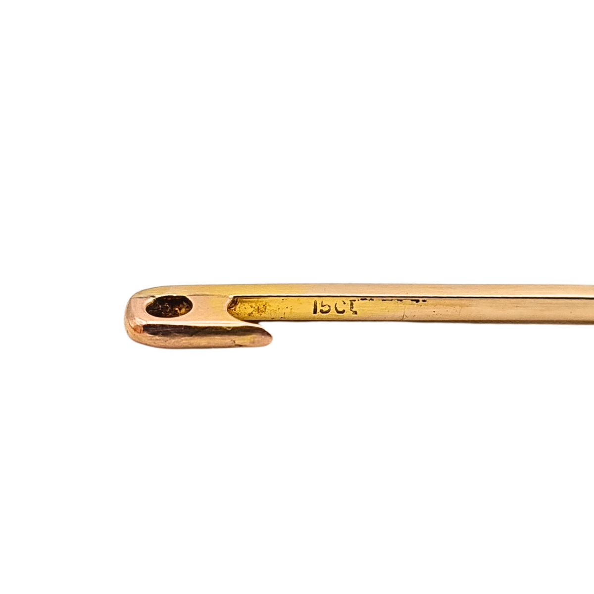 Large Antique 15ct Rose Gold Safety Pin,  Stamped 15ct