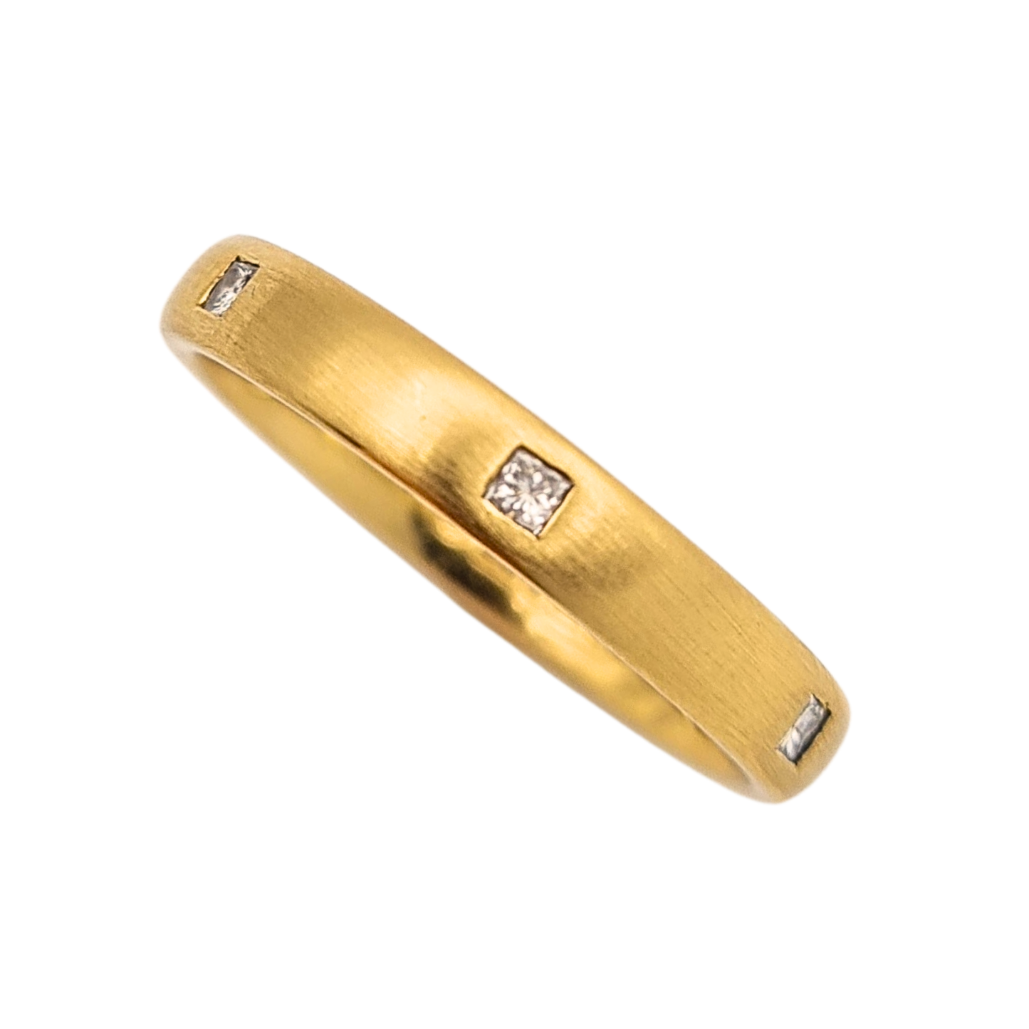 18ct Gold Diamond Wedding Band, London 1959, UK K