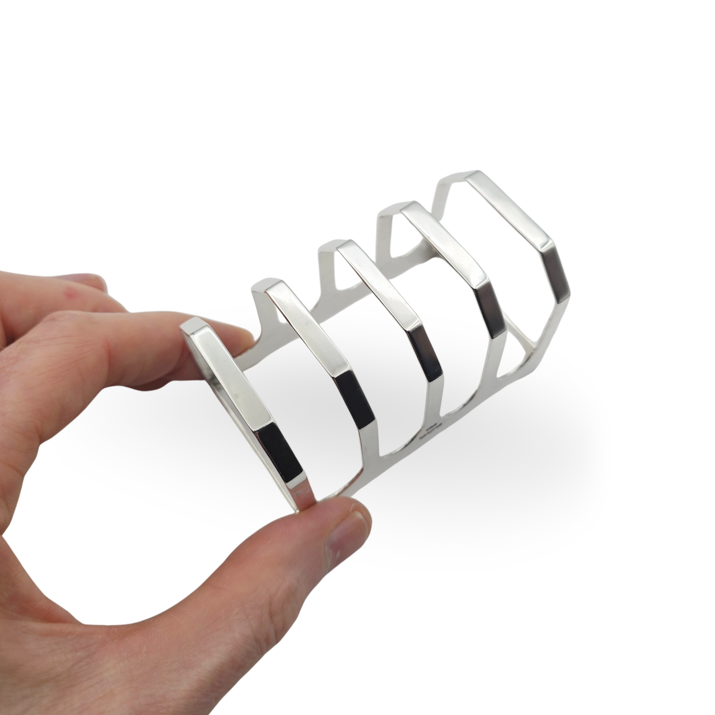 Sterling Silver Toast Racks Pair, Sheffield 1938, 4 Slice Design, 95g