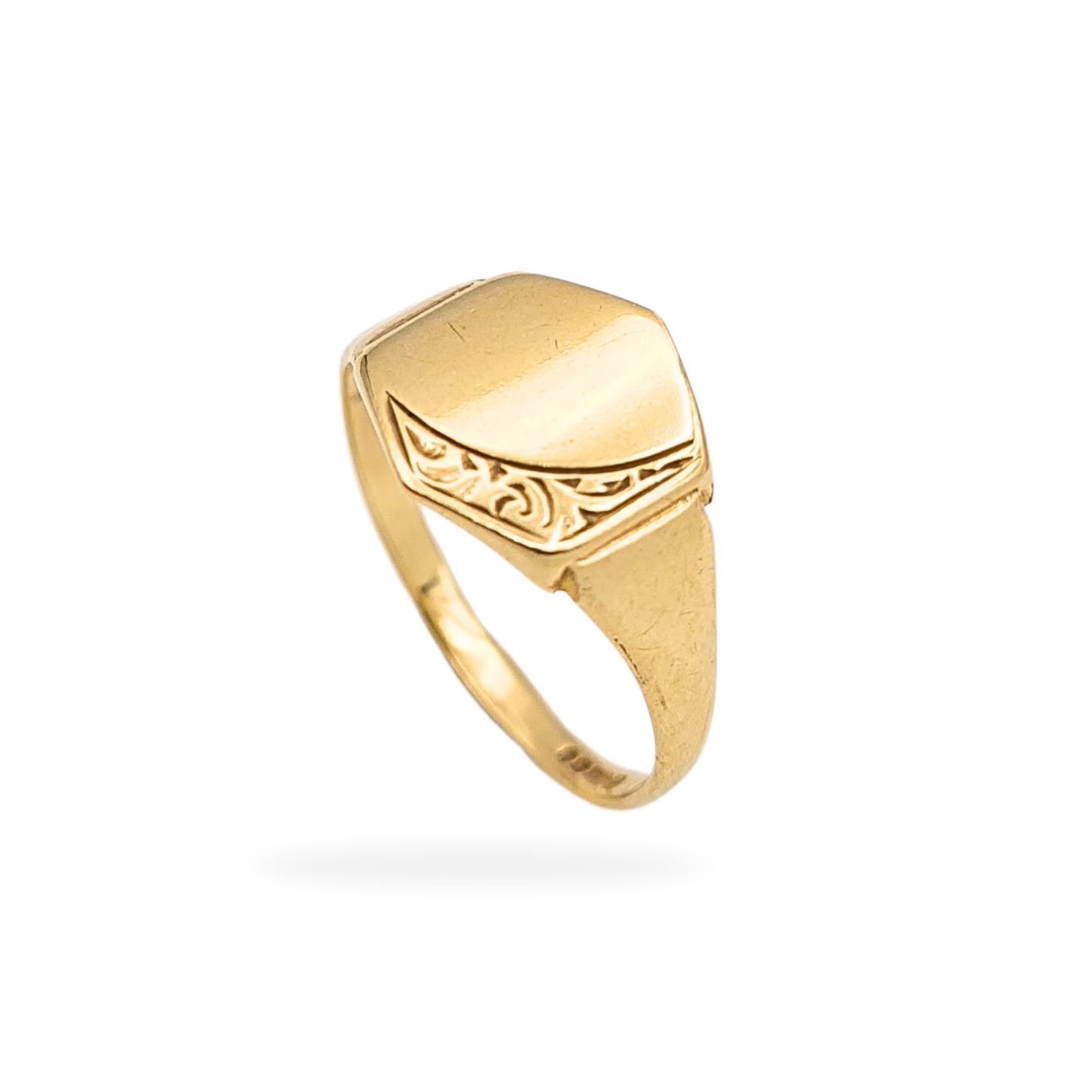9ct Gold Dainty Pinky Signet Ring, Birmingham 1985, UK G US 3 1/4