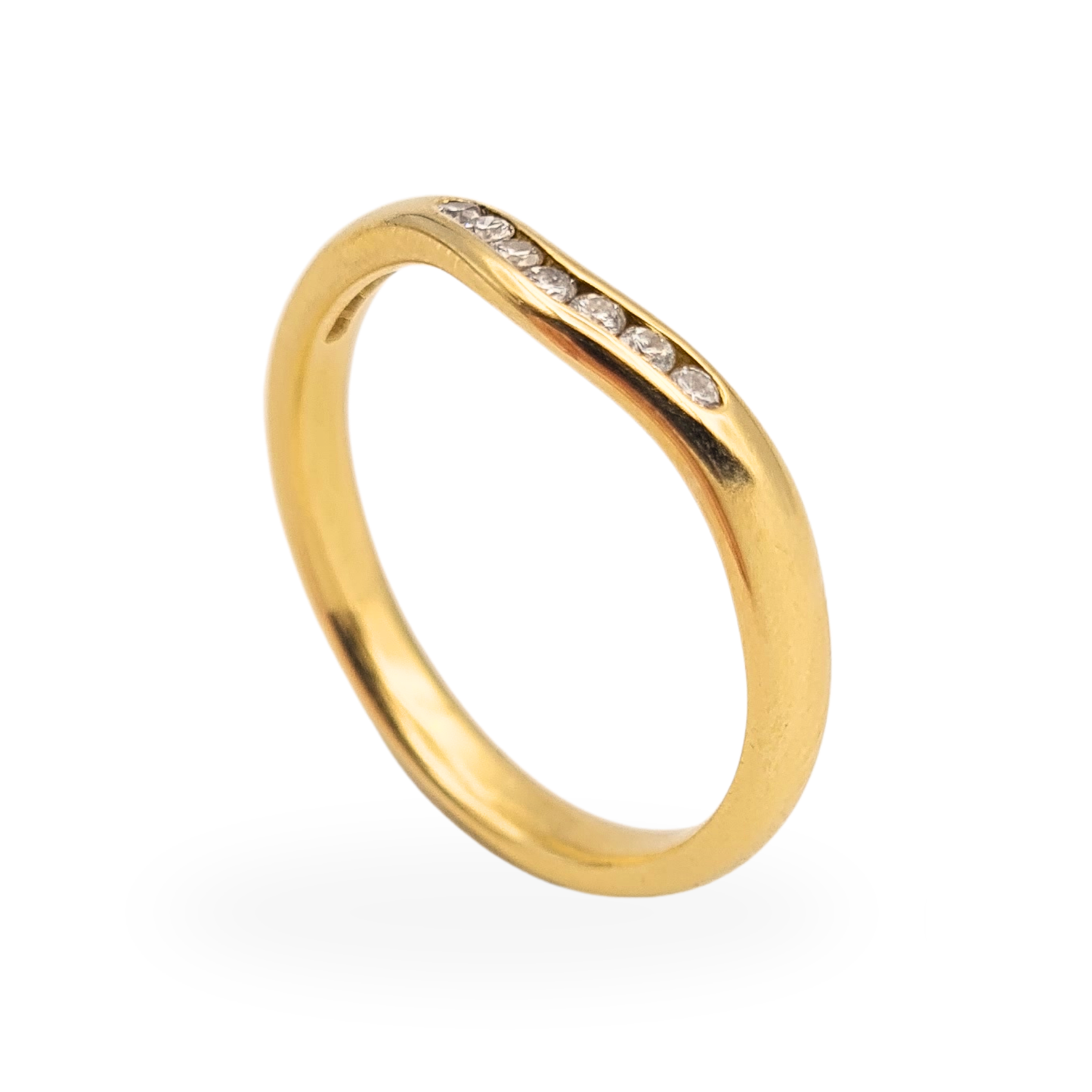 Amazing Quality 18ct Gold Diamond Set Wishbone Ring UK Q US 8