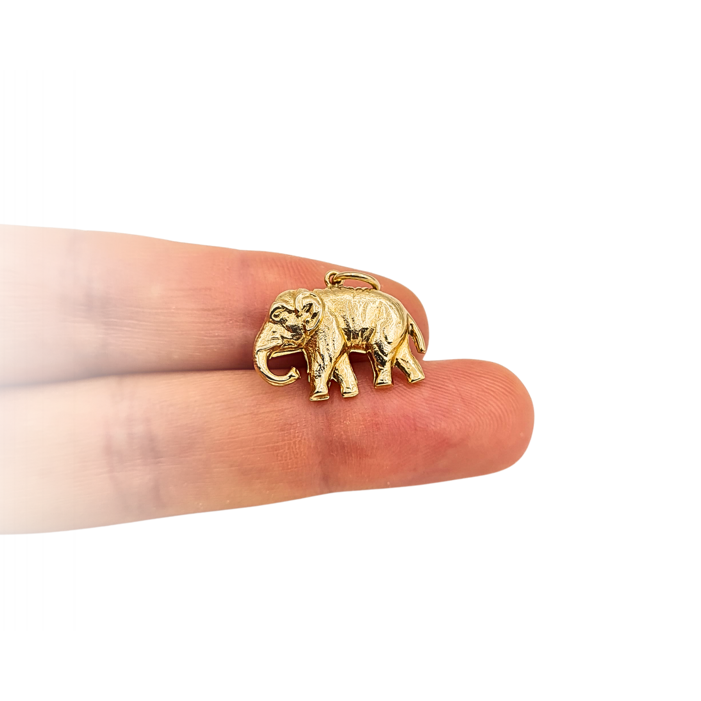 Vintage 9ct Gold Puffy Elephant Charm Pendant Hallmarked 1973