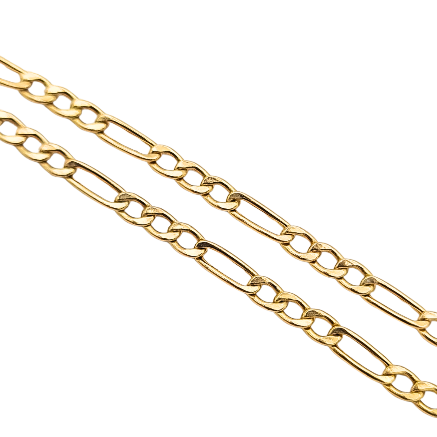 7.25"  9ct Gold Figaro Bracelet  T Bar Spinning Fob 18.5cm
