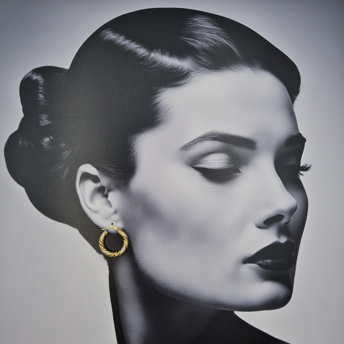 Desgner 9ct Gold Unoaerre Twisted Hoop Earrings Two Tone Italian Hoops