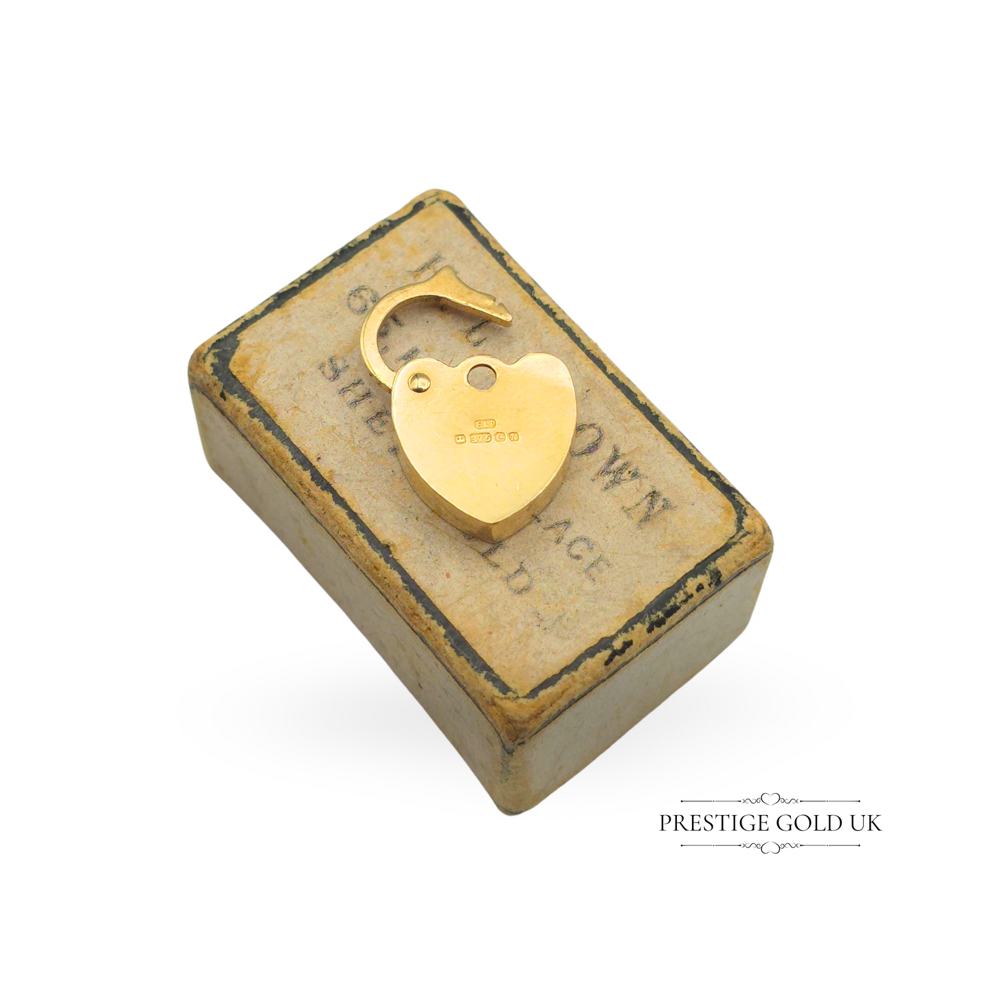 Vintage 9ct Gold Heart Padlock Clasp, Opening Bracelet Lock