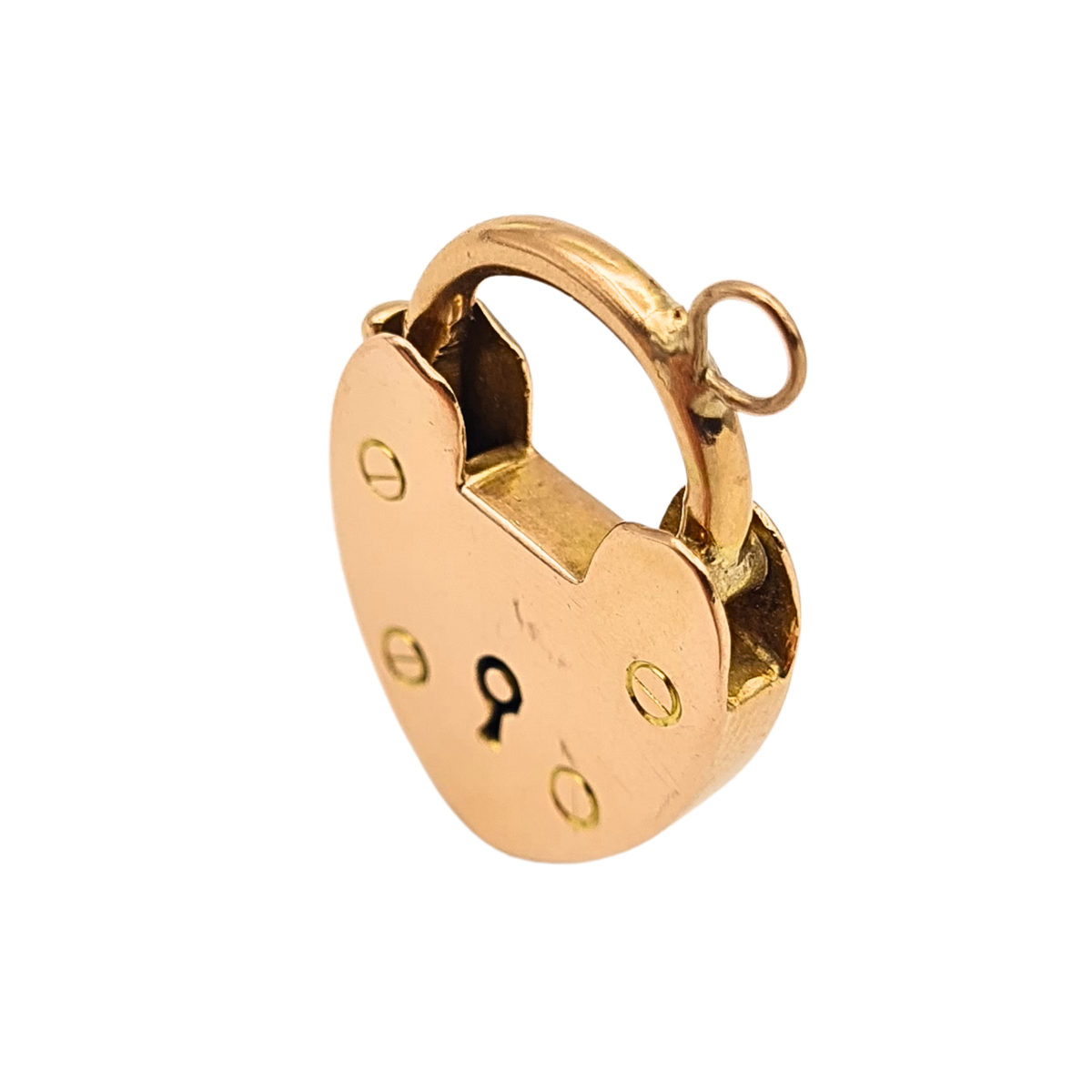 Huge Antique 15ct Rose Gold Large Heart Padlock Clasp, Opening Clasp