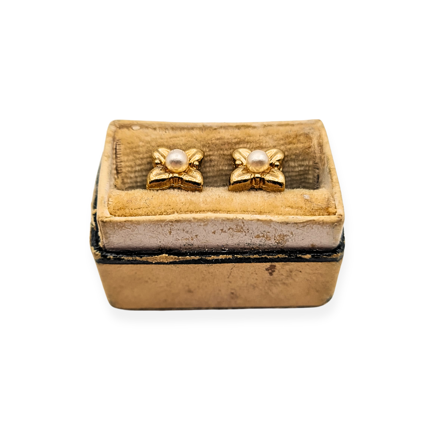 Tiny 9ct Gold Pearl Flower Stud Earrings, Dainty Gold Earrings