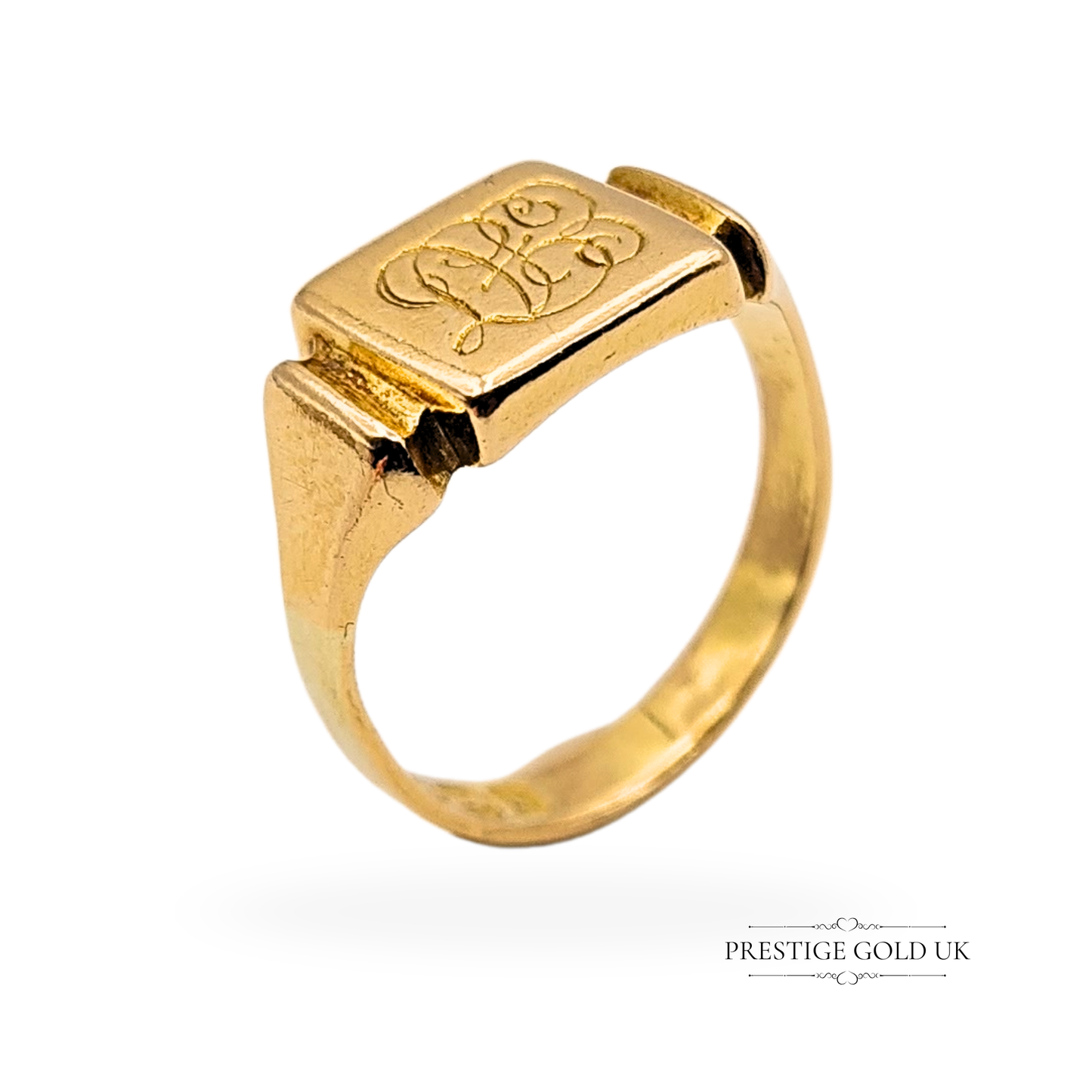 18ct Gold Antique Pinky Ring, Monogram, 1923, UK F / US 3