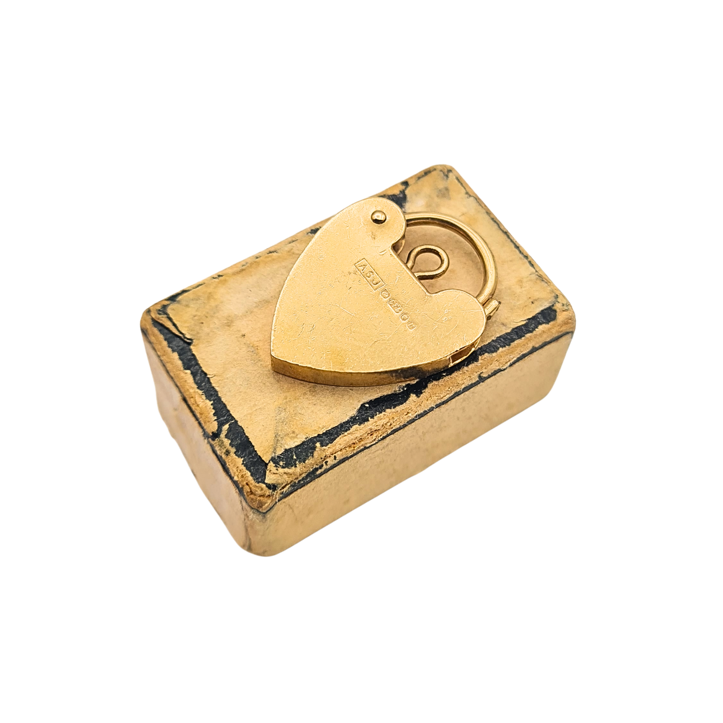 9ct Gold Vintage Heart Padlock Clasp London 1976 Yellow Gold Lock Charm