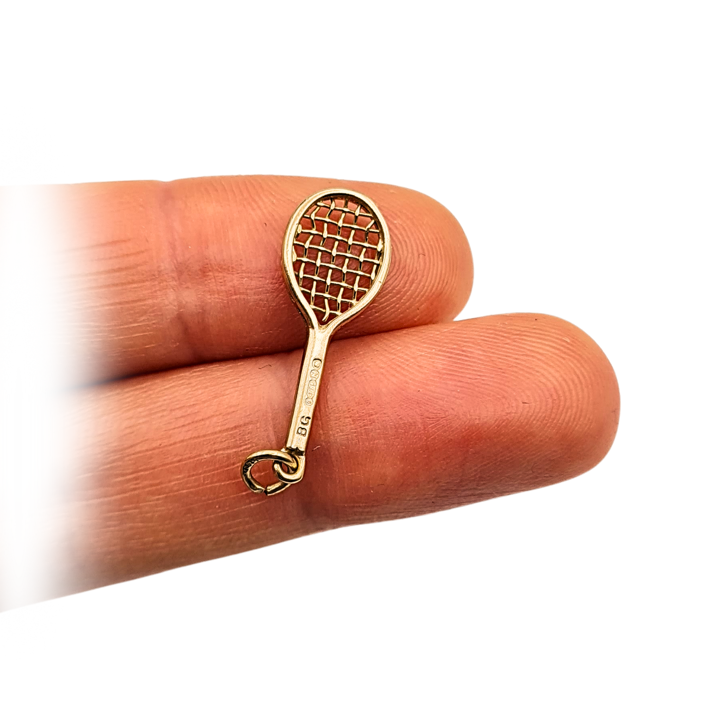 9ct Gold Racket Charm London 1949, Tennis Squash Pendant