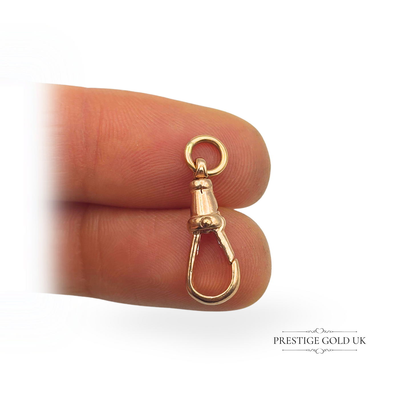 Antique 9ct Rose Gold Dog Clip for Albert Chain 21mm Tall