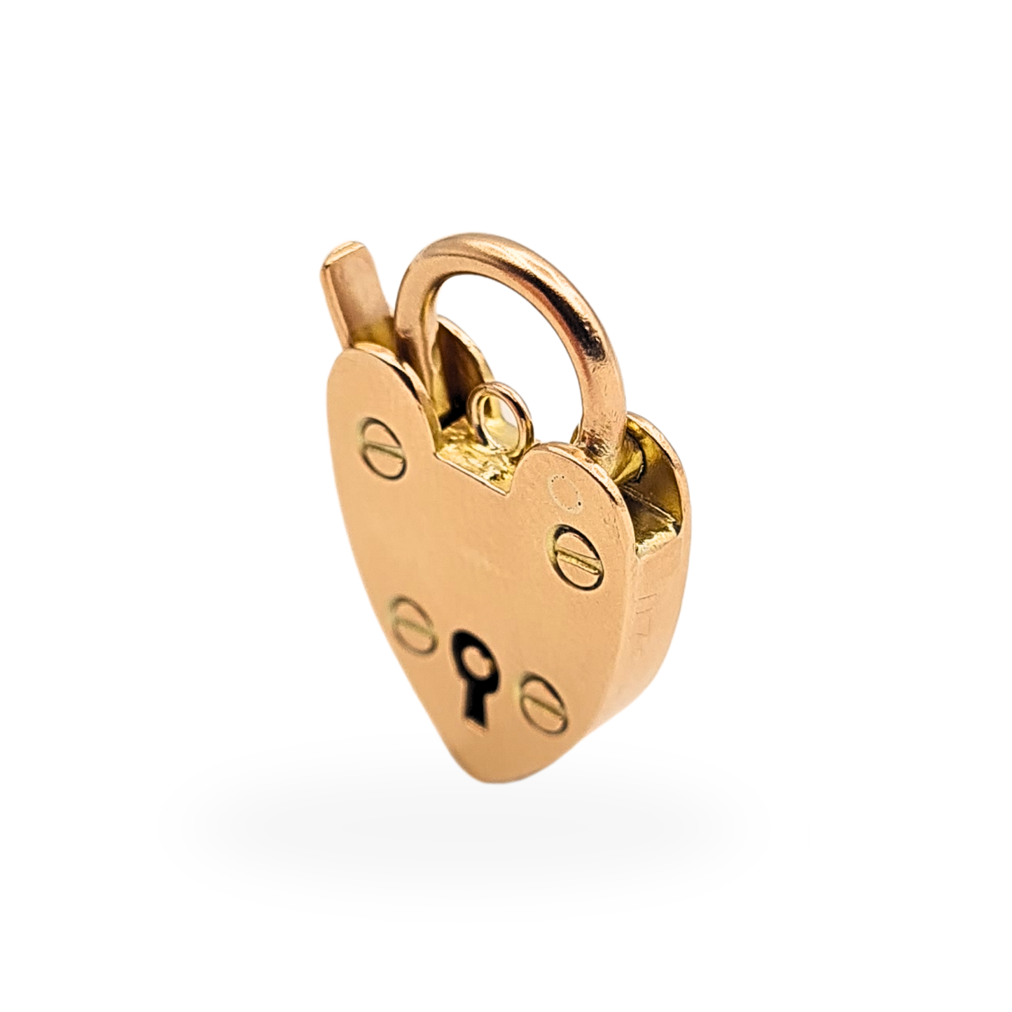 Large 9ct Rose Gold Heart Padlock Clasp Antique 24mm Solid Gold JG&S