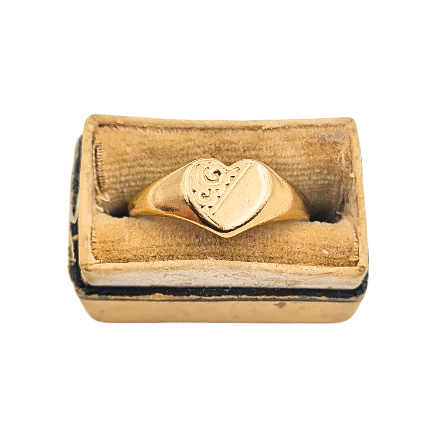 9ct Gold Heart Ring Birmingham 1973 UK M 1/2 US 6 1/2