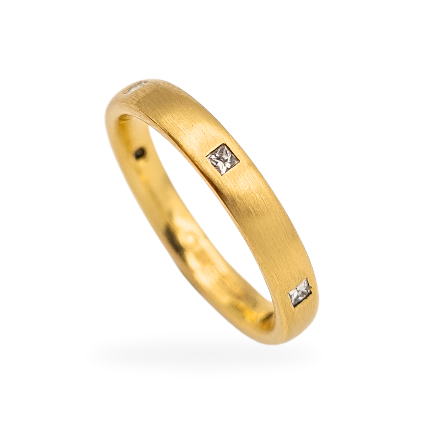 18ct Gold Diamond Wedding Band, London 1959, UK K