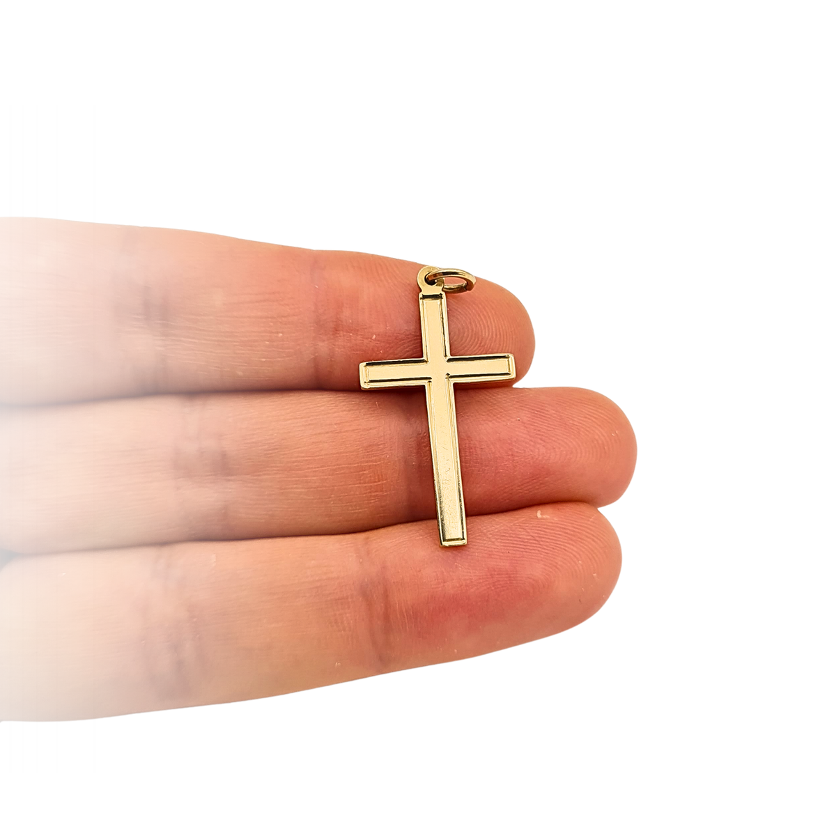 9ct Solid Gold Cross Pendant Christian Crucifix, London 1995 Hallmark
