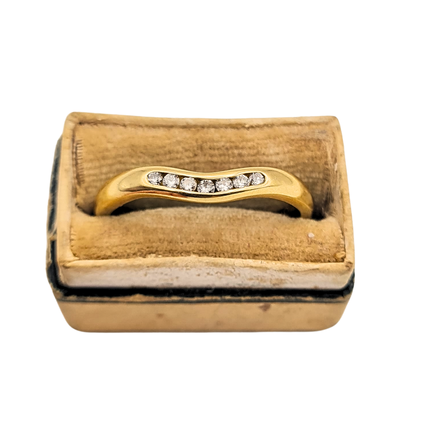 Amazing Quality 18ct Gold Diamond Set Wishbone Ring UK Q US 8