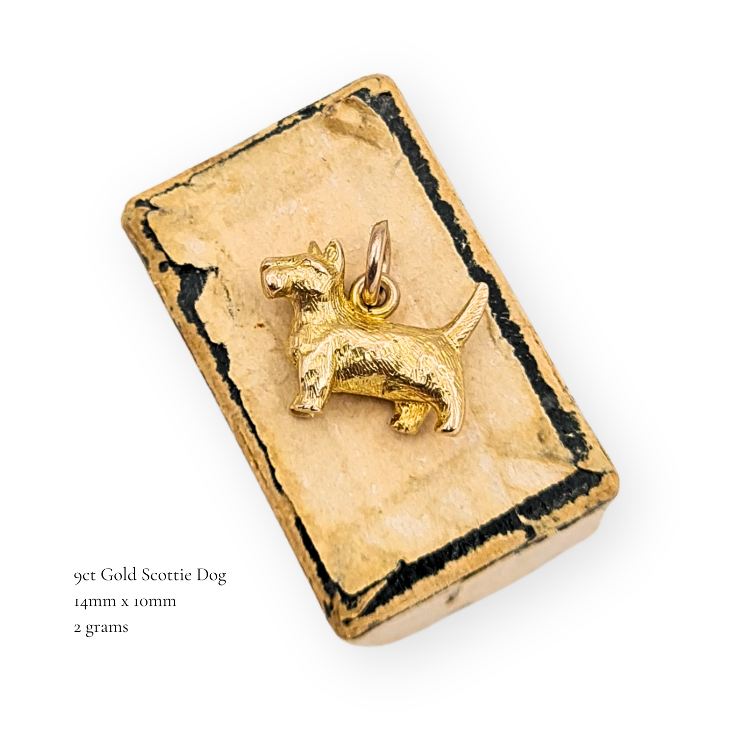 9ct Gold Tiny Scottie Dog Charm, 2g, Detailed 3D Terrier