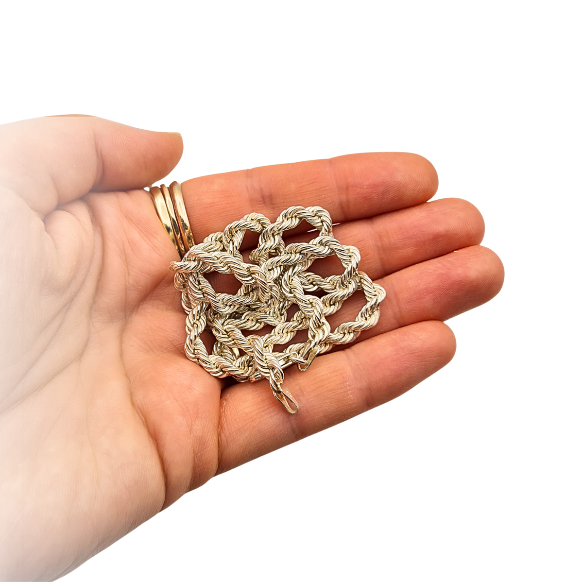 As New 18" 45cm 925 Sterling Silver Rope Twist Chain Necklace .