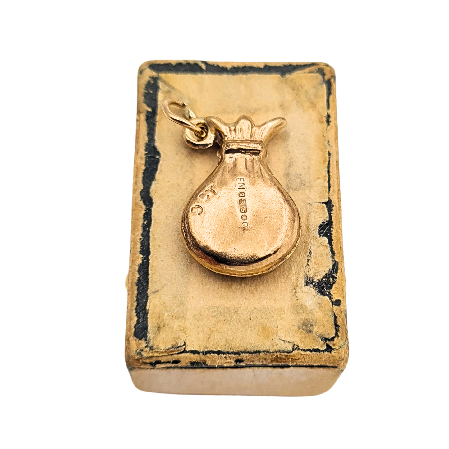 9ct Gold Vintage Money Bag Charm 1970 £100 Puffy Pendant
