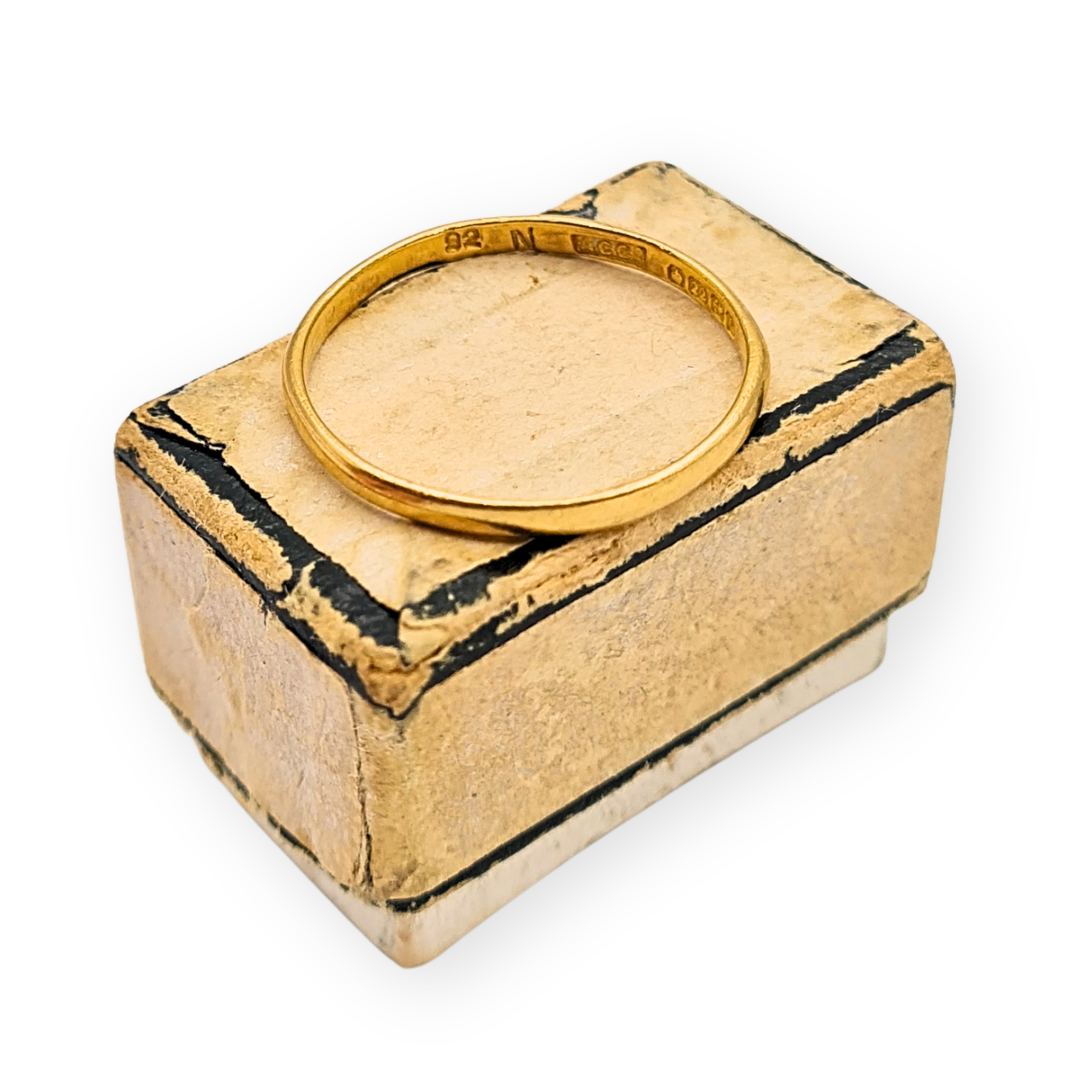 22ct Thin Gold Wedding Ring - Vintage 1940's - UK M 1/2, US 6 1/2, Euro 53.5