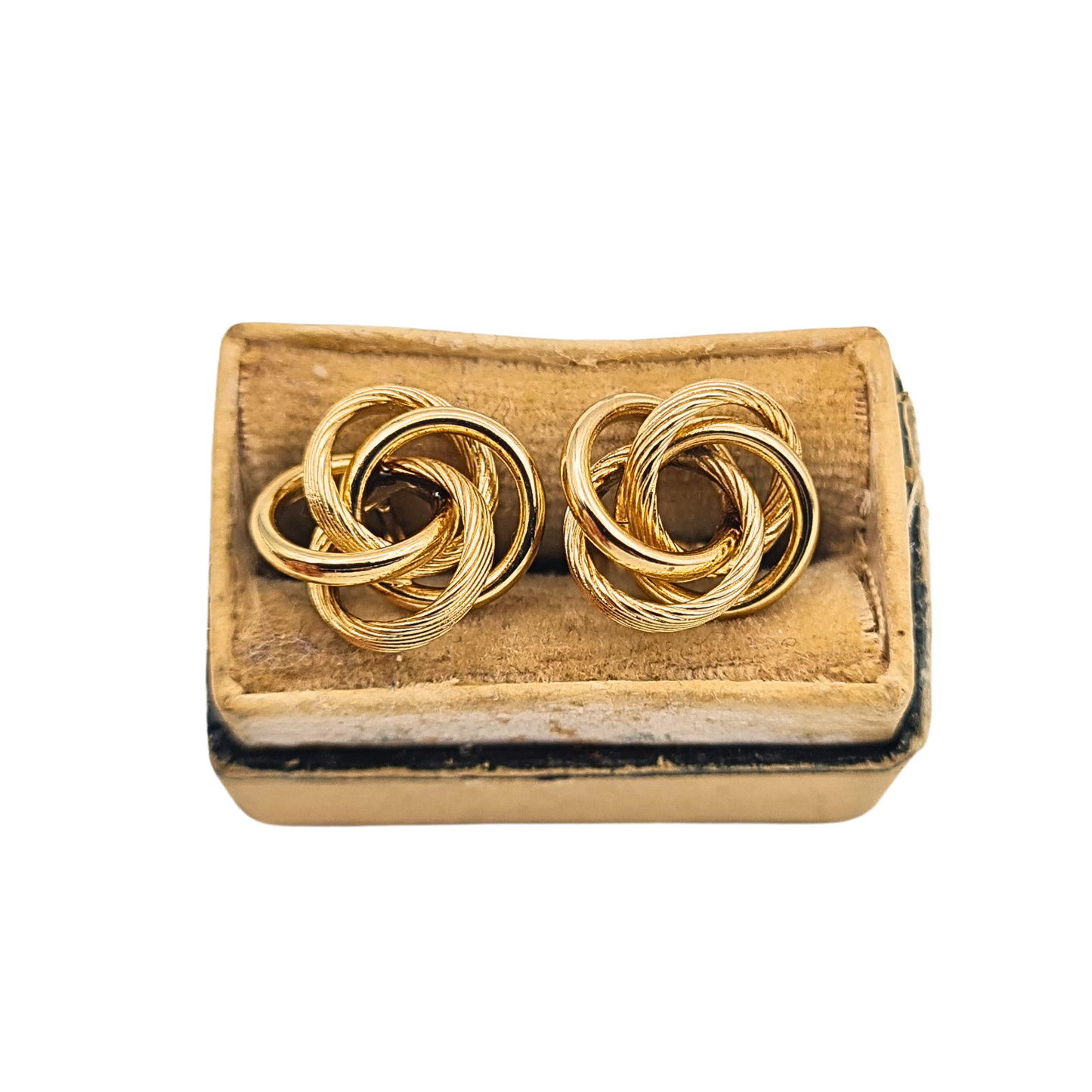 Quality 9ct Gold Twist Knot Earrings Round Woolmark Design Stud Earrings