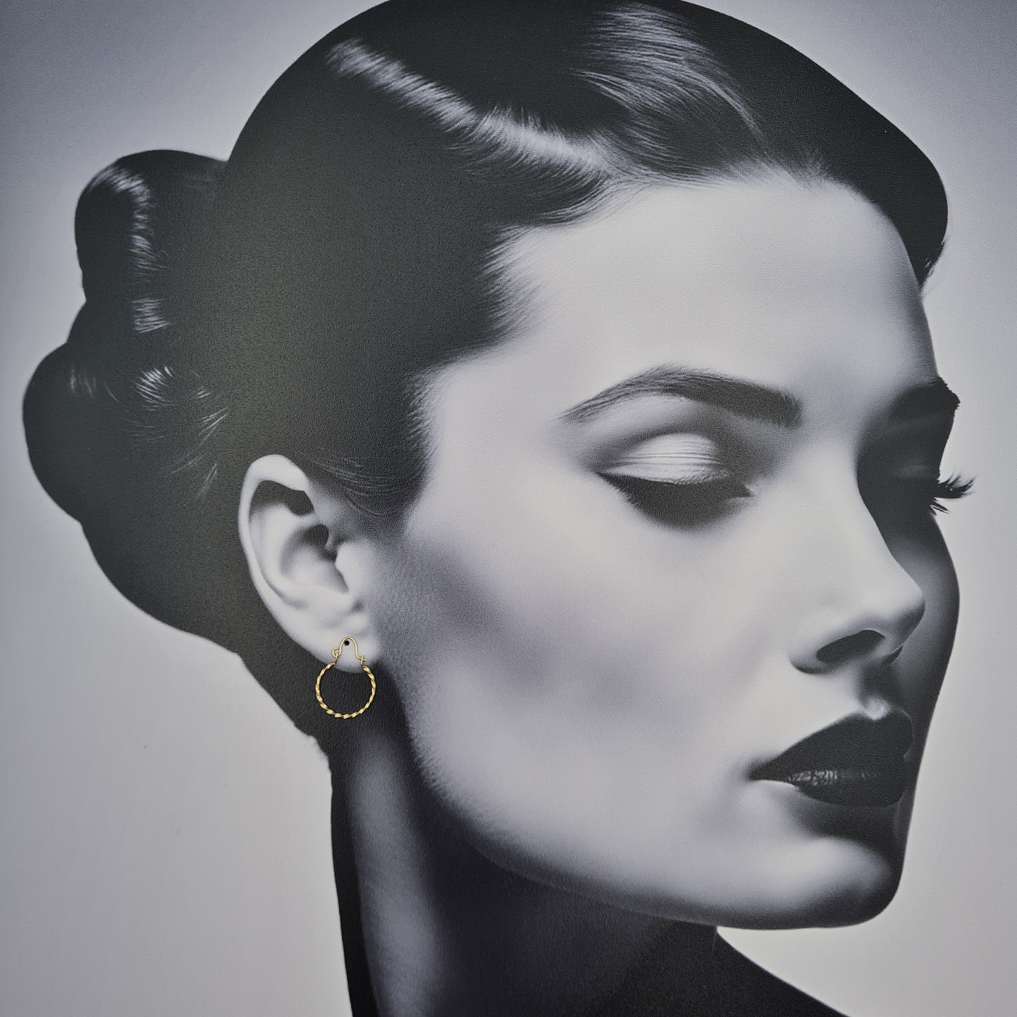 9ct Gold Twist Hoop Earrings 16mm, Lightweight