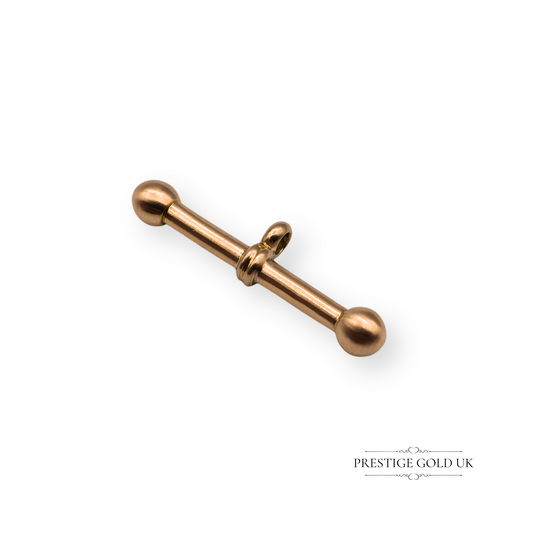 9ct Rose Gold T-Bar Pendant, Ball-Ended T Bar, Albert Chains or Necklaces