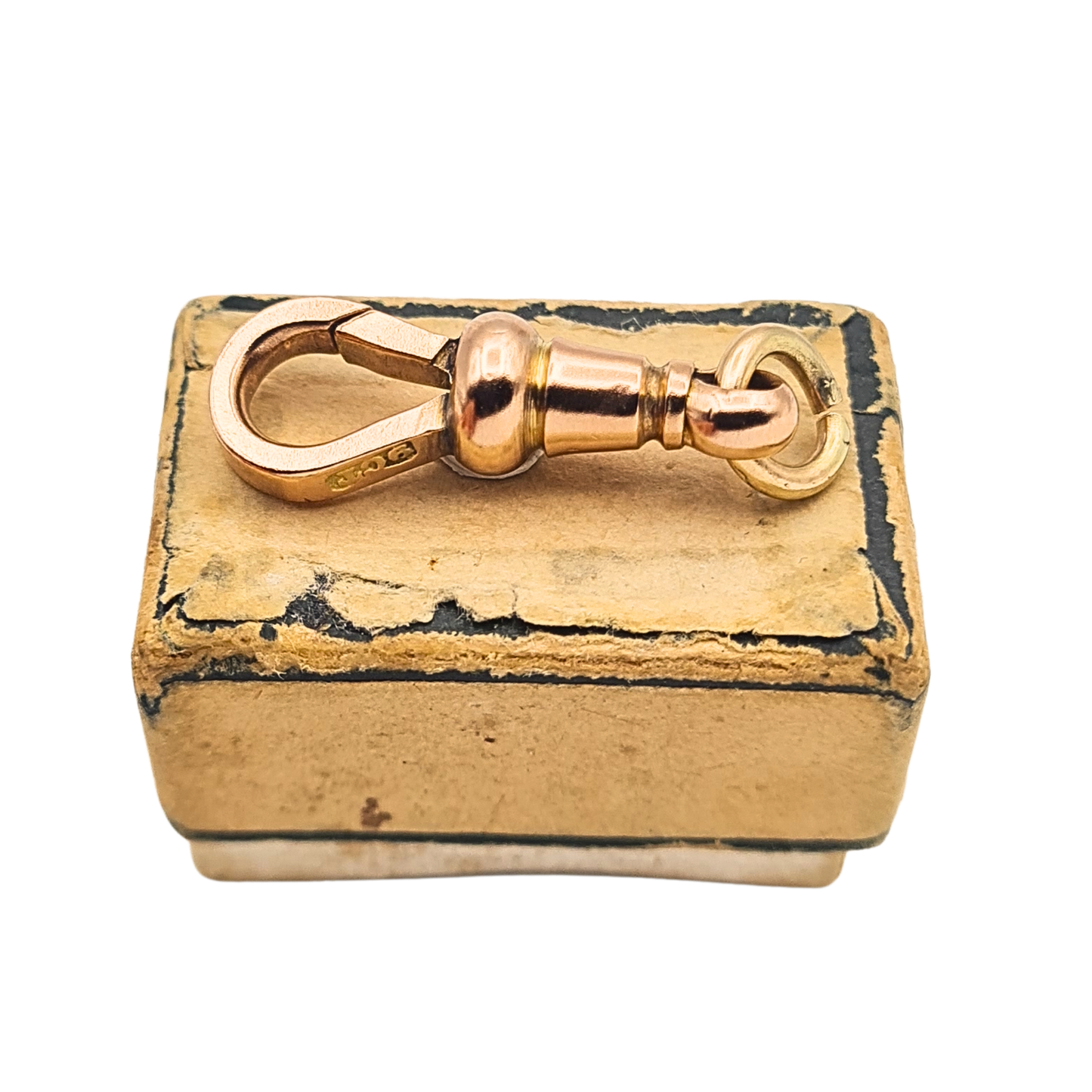Large 9ct Rose Gold Antique Albert Chain Dog Clip Flat 22.5mm