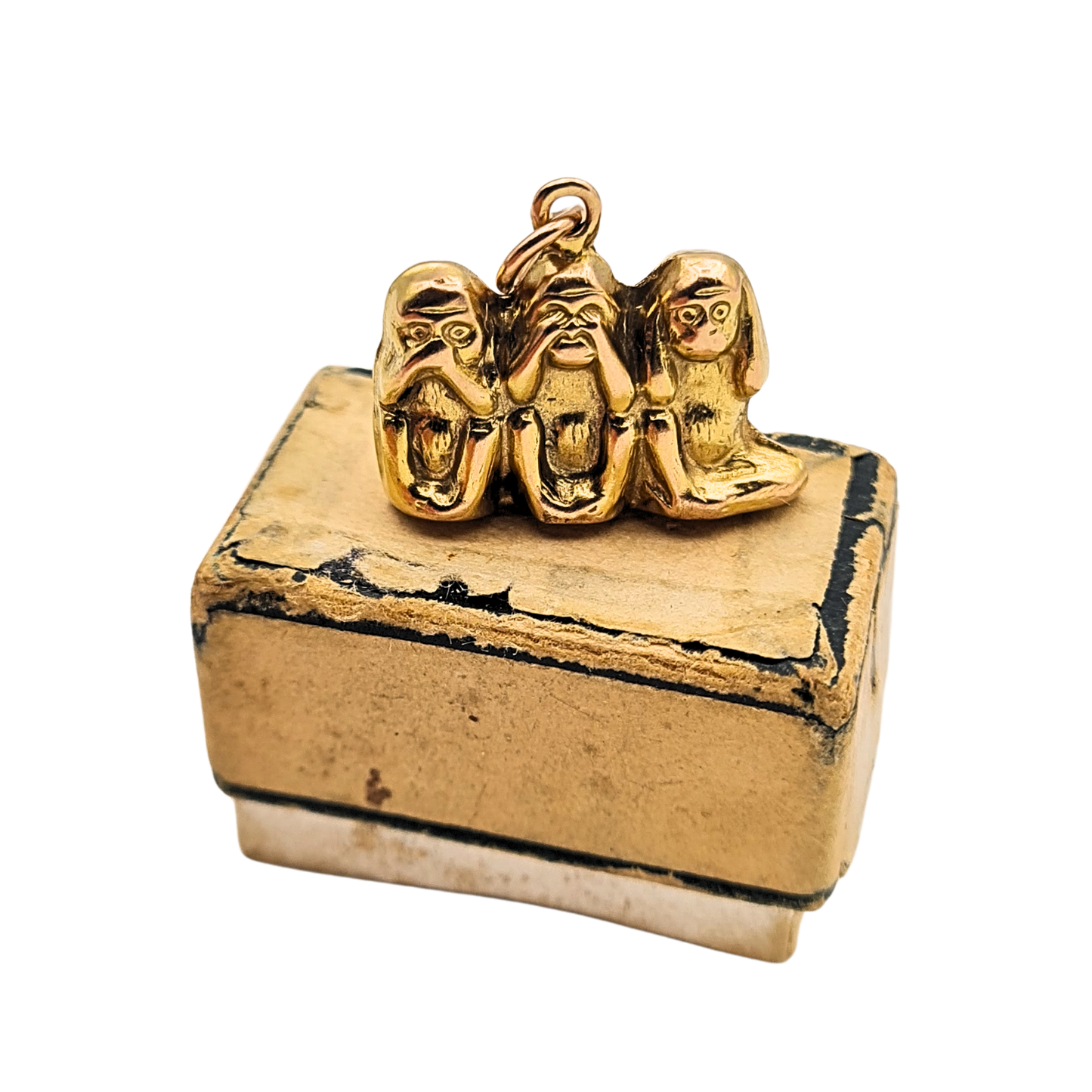 Georg Jensen 9ct Gold Three Wise Monkeys Charm Speak See Hear No Evil Pendant