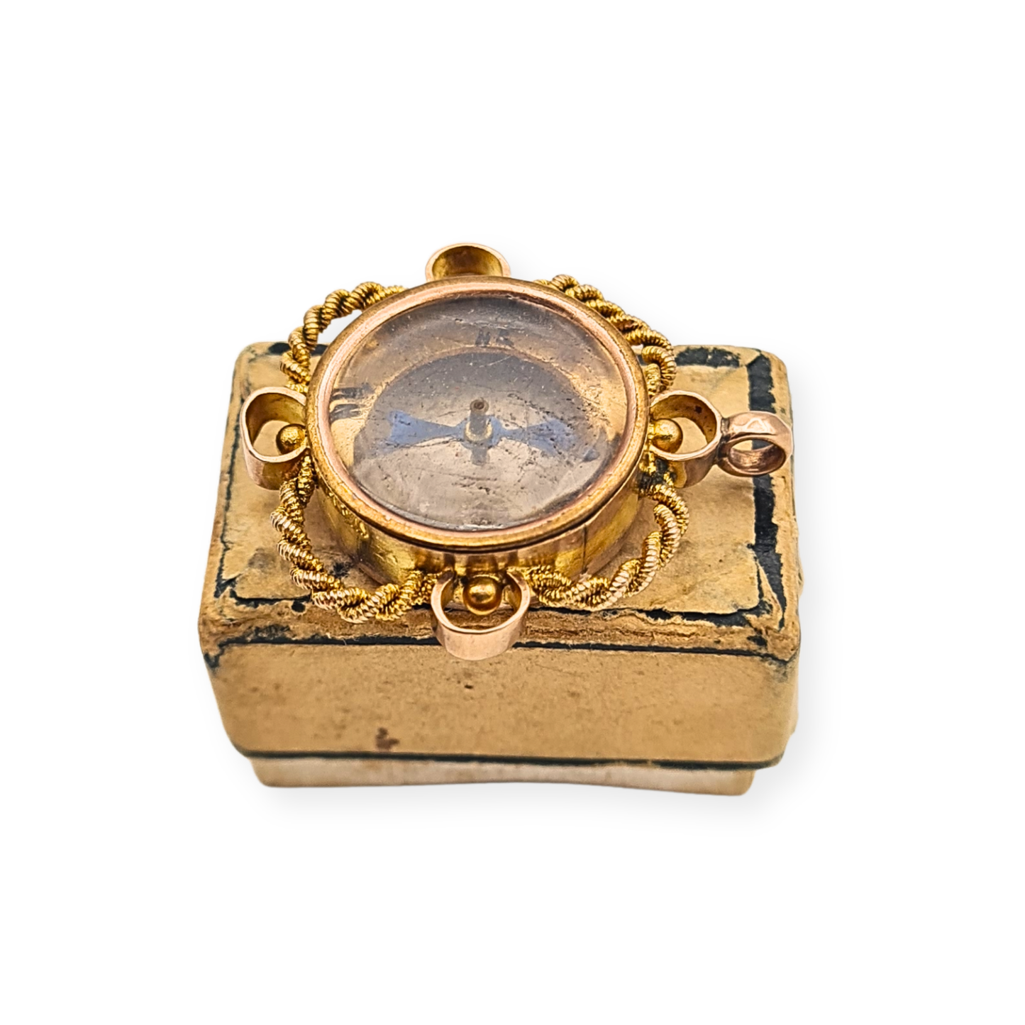 Antique 9ct Rose Gold Compass Pendant Chester 1896 Hallmarked