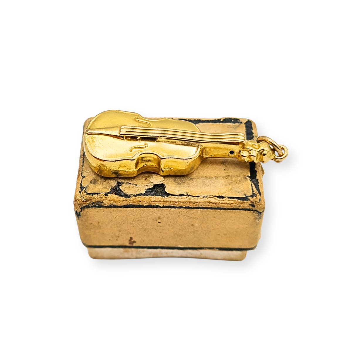 9ct Gold Violin Fiddle Charm Pendant Georg Jensen Ltd London 1969