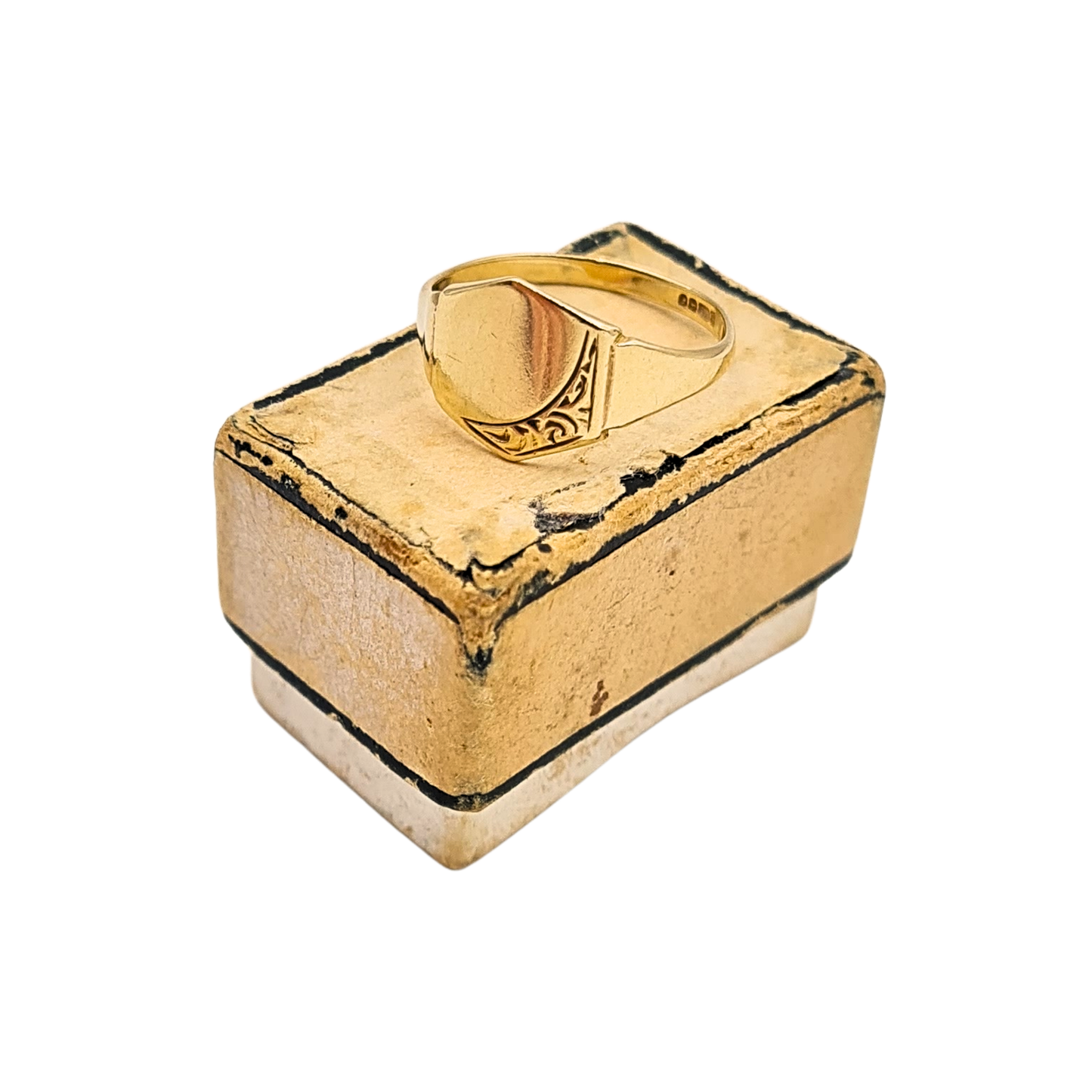 9ct Gold Dainty Pinky Signet Ring, Birmingham 1985, UK G US 3 1/4
