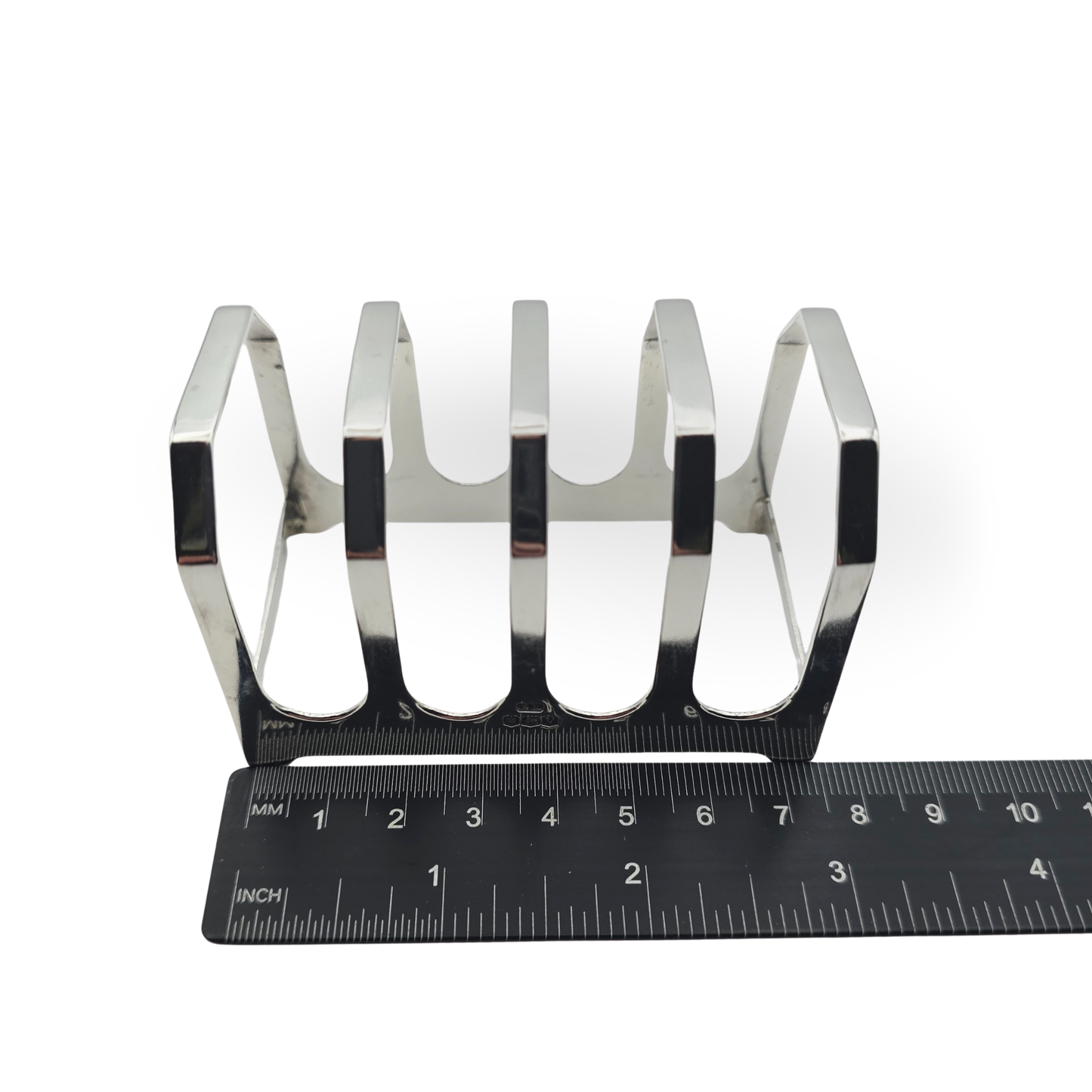 Sterling Silver Toast Racks Pair, Sheffield 1938, 4 Slice Design, 95g