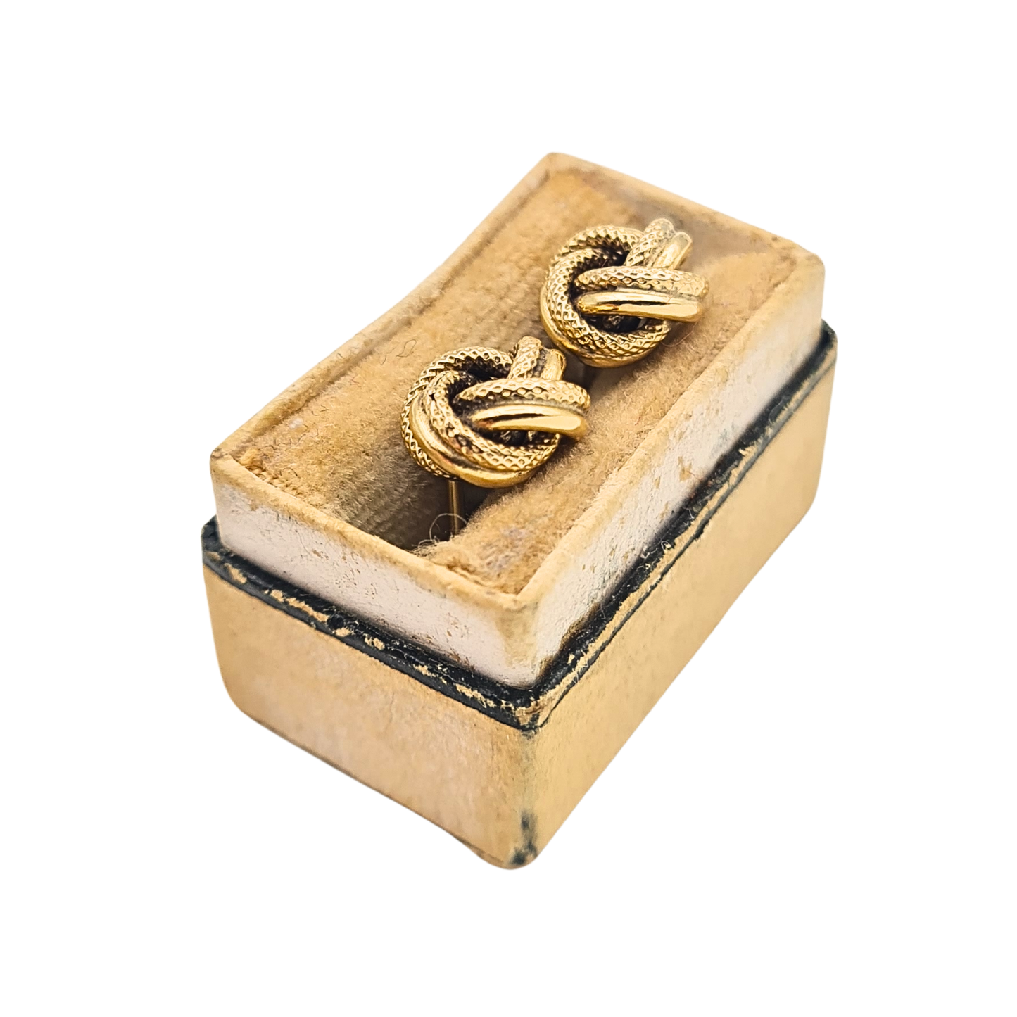 9ct Gold Woolmark Knot Earrings Textured Twist Stud Earrings 375